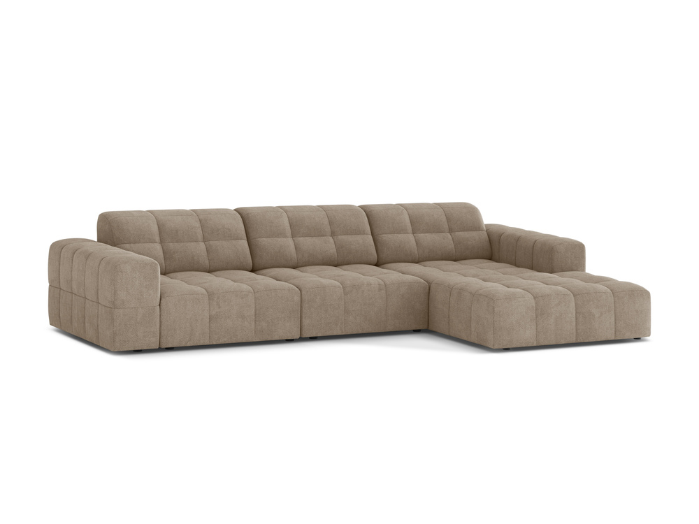 Cosmopolitan Design Ecksofa Chicago 4-Sitzer Chenille Eden Dunkelbeige Rechts