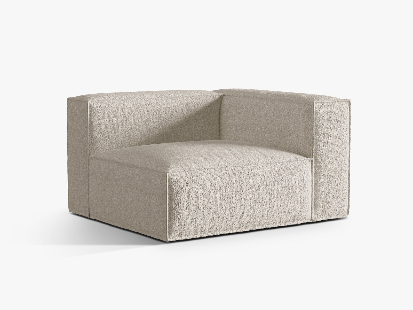 Micadoni Eckmodul Groß Nuria 1-Sitzer Rechts Boucle Beige