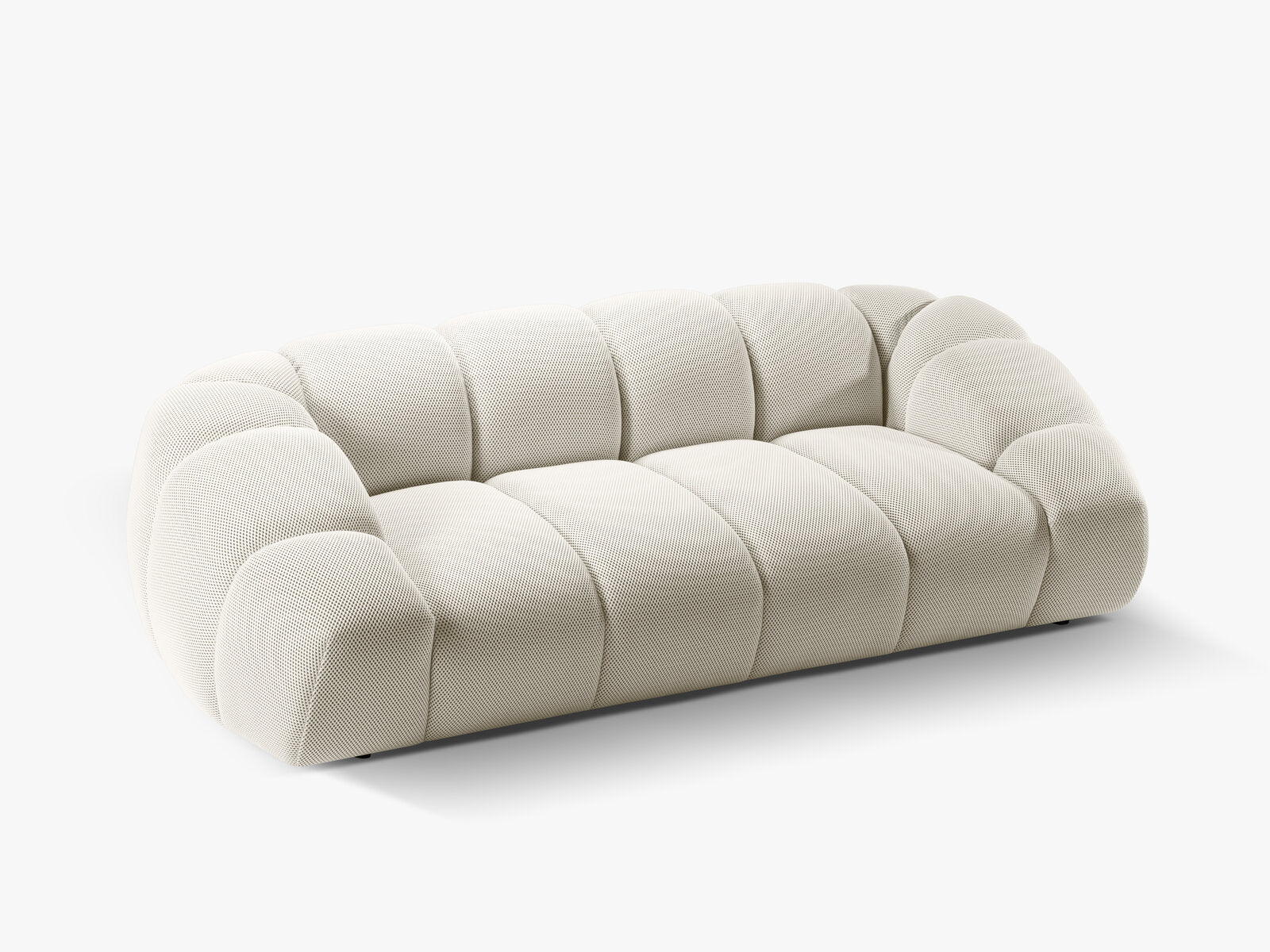 Micadoni Sofa Diana 3-Sitzer 3D-Stoff Helles Beige