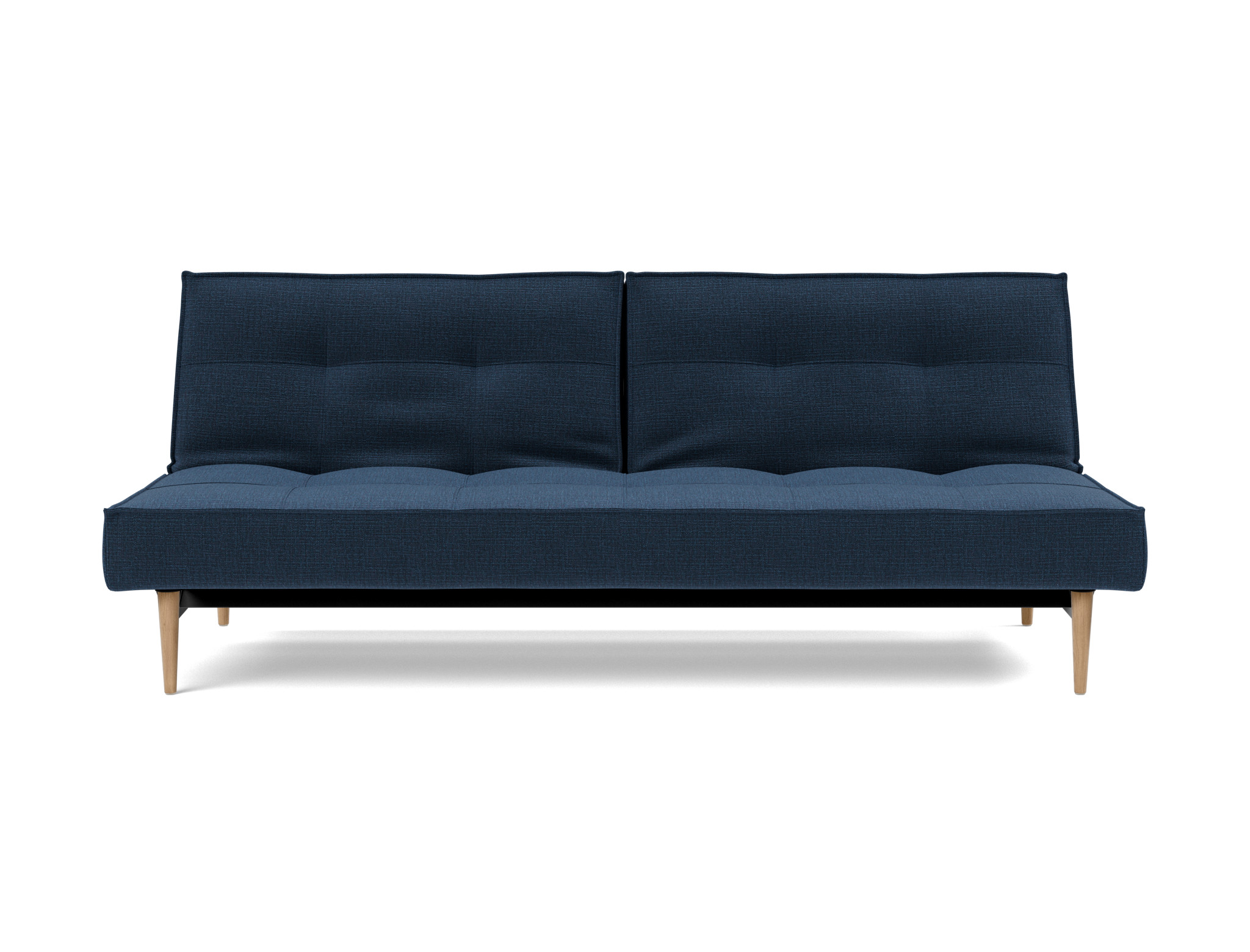Schlafsofa Splitback Chenille Esina 414-Indigo-Blue Beine Styletto Eiche hell