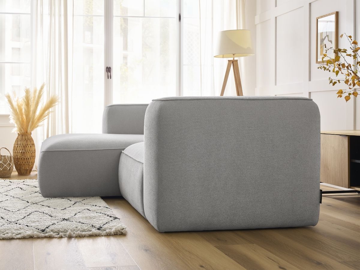Bobochic Zephyr Ecksofa 260 × 165 cm Strukturstoff Hellgrau Ecke links
