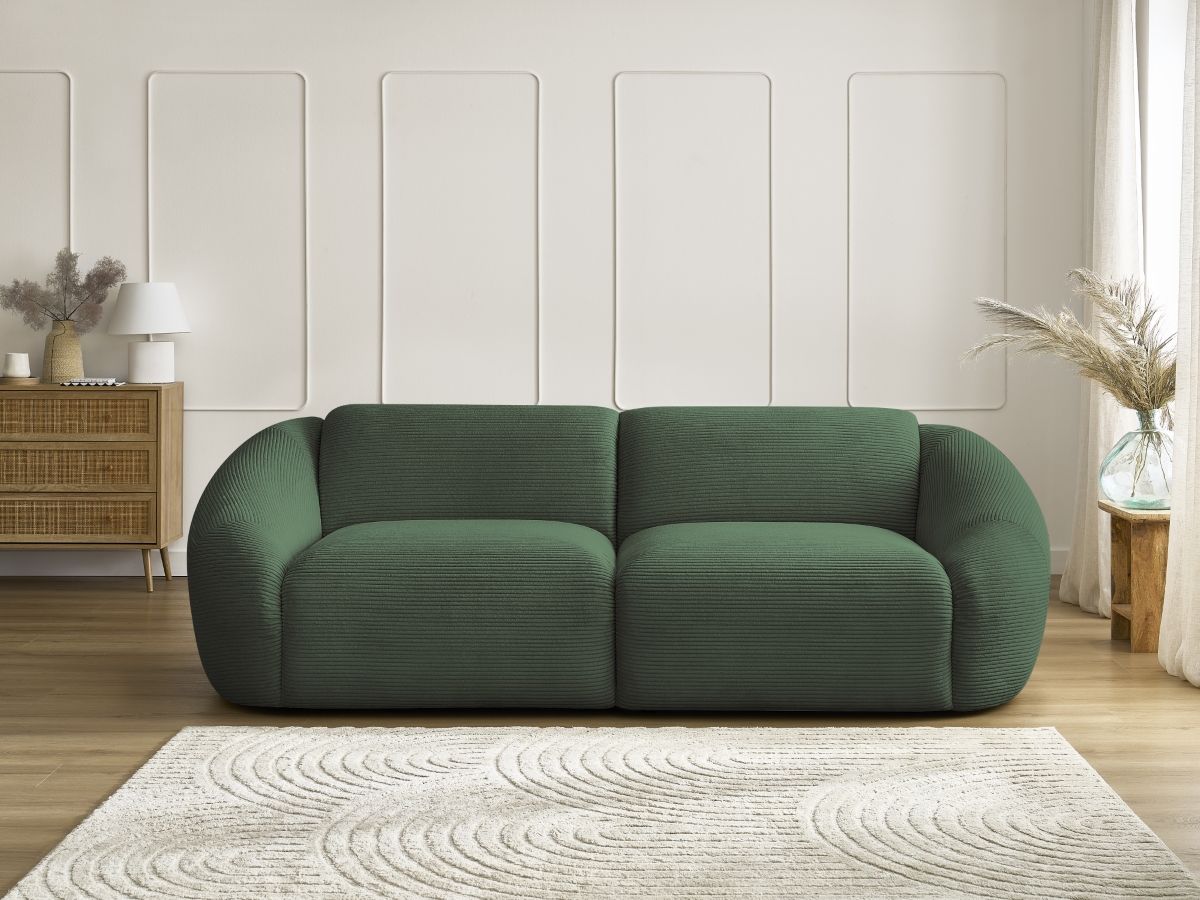 Bobochic Tina Sofa 3-Sitzer Cordsamt Grün