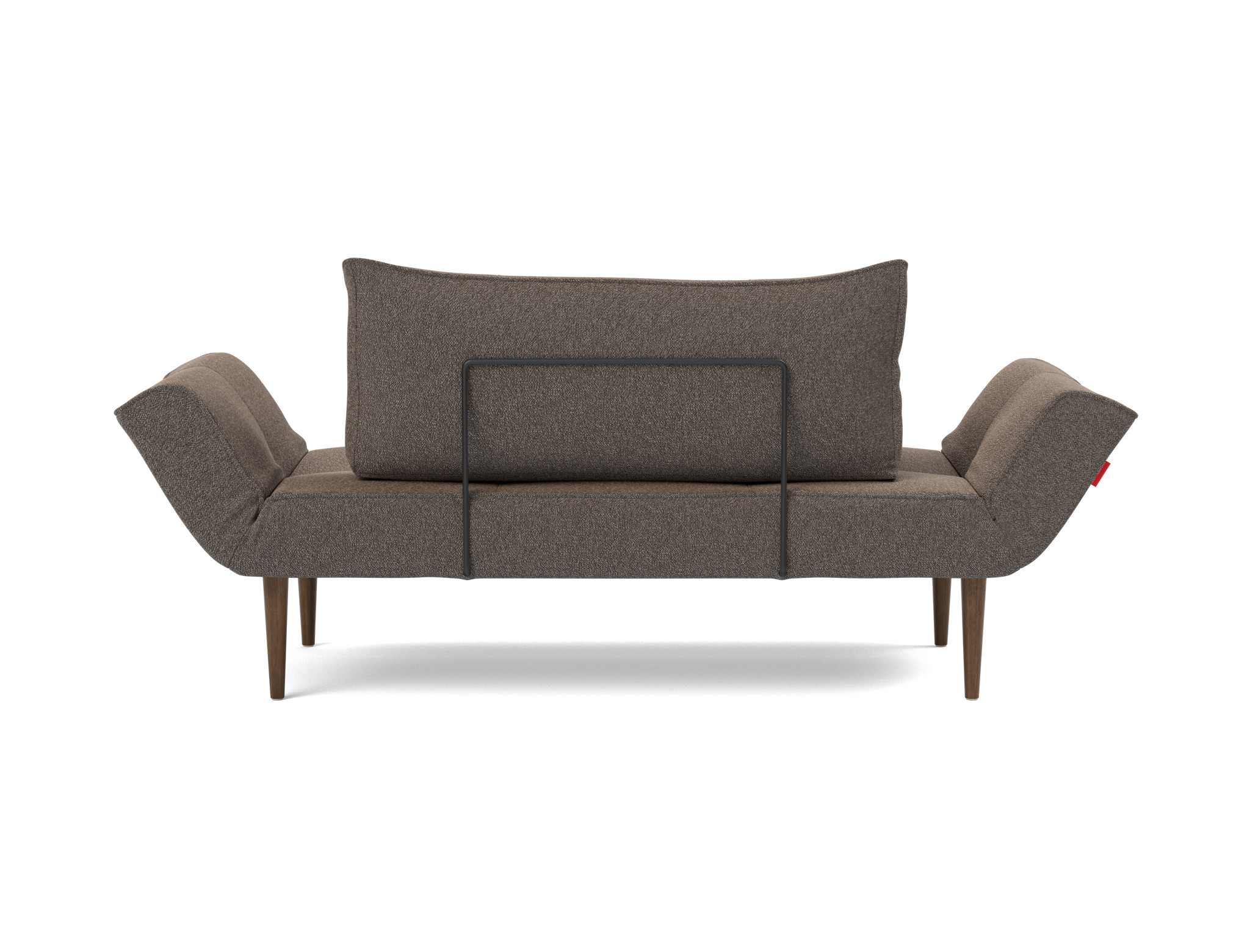 Tagesbett Zeal Boucle Skandi 530-Taupe Beine Styletto Eiche dunkel