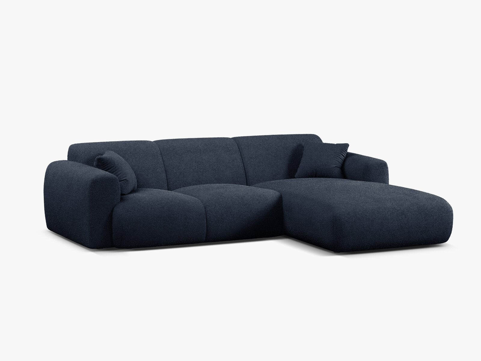 Micadoni Ecksofa Molino 4-Sitzer Rechts Boucle Baloo Dunkelblau
