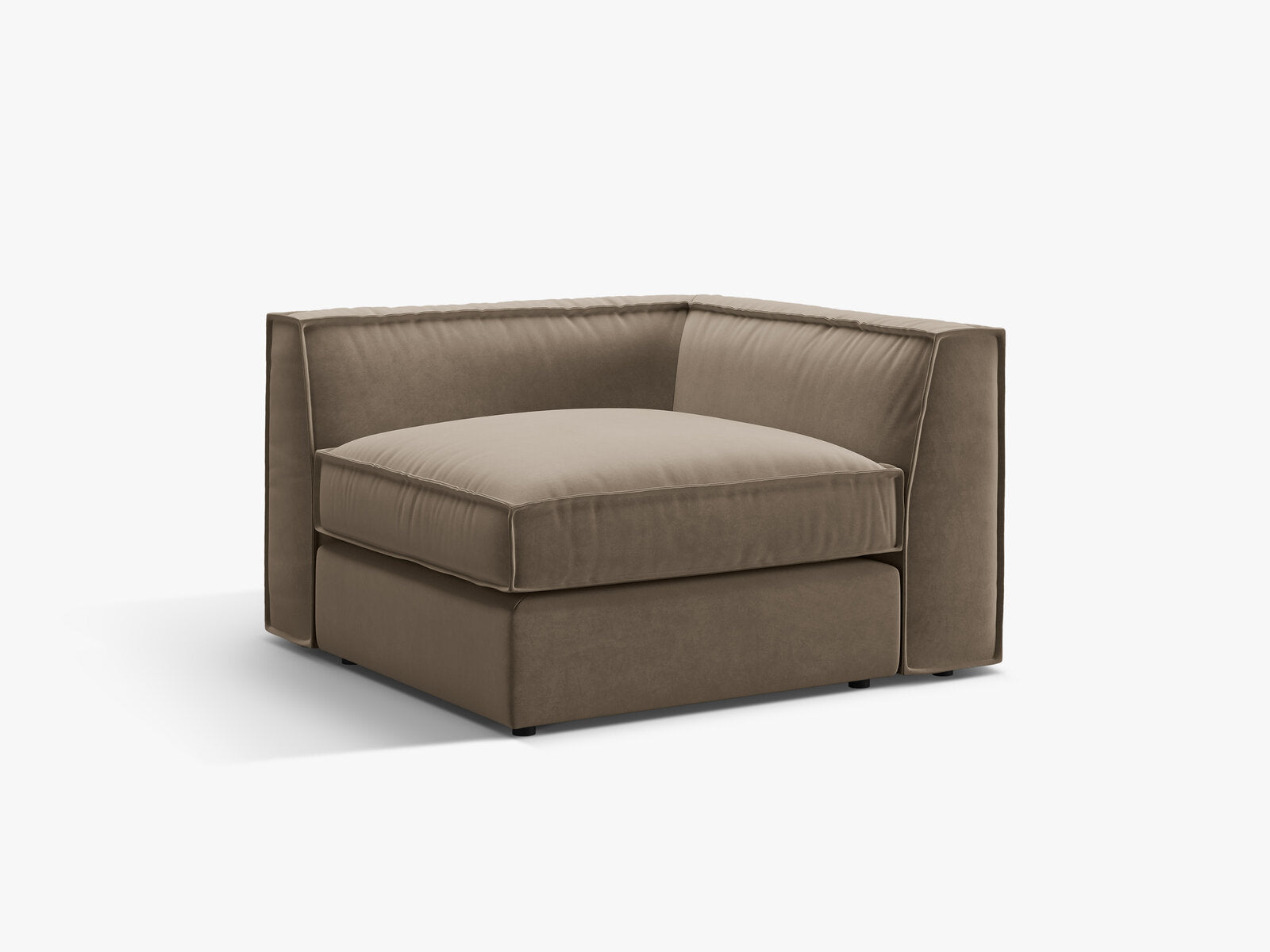 Micadoni Eckmodul Pola Samt Salvador Grau Braun