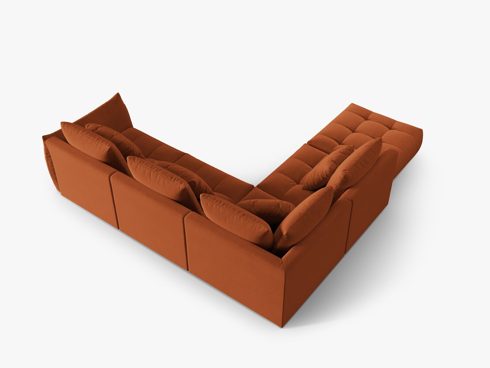 Micadoni Ecksofa Bloom 5-Sitzer Links Samt Terrakotta