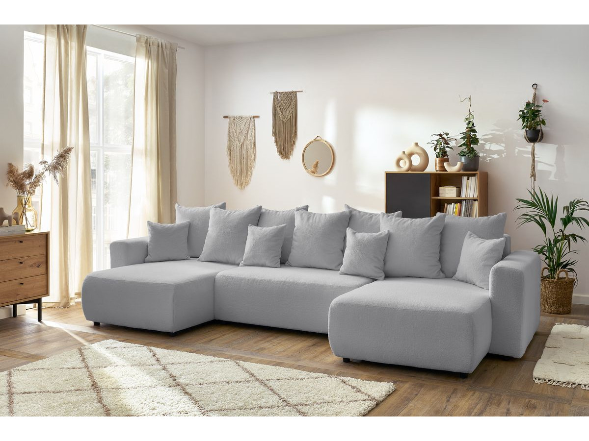 Bobochic Envy Wohnlandschaft Bouclé-Stoff Hellgrau