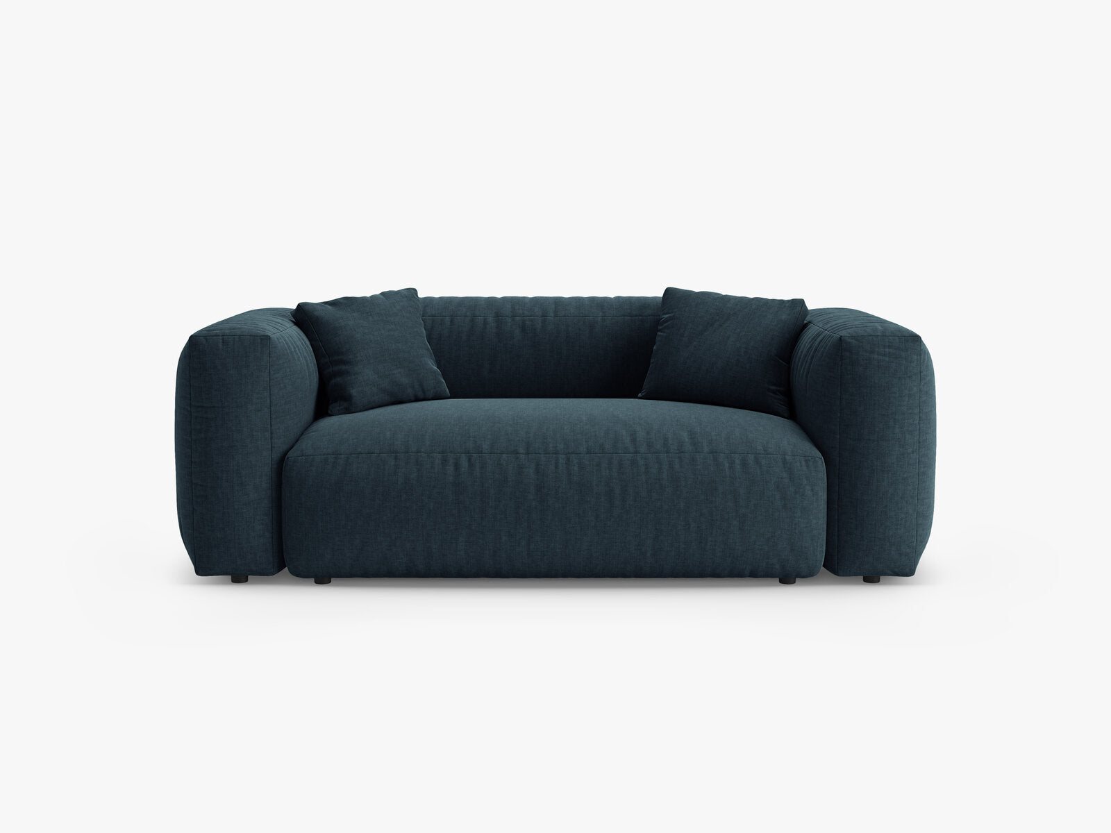 Micadoni Martina Sofa 2-Sitzer Strukturierter Stoff Boston Jeansblau