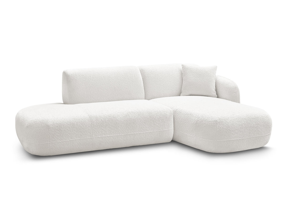 Bobochic Anda Ecksofa 241 × 163 cm Chenille Weiß Ecke rechts
