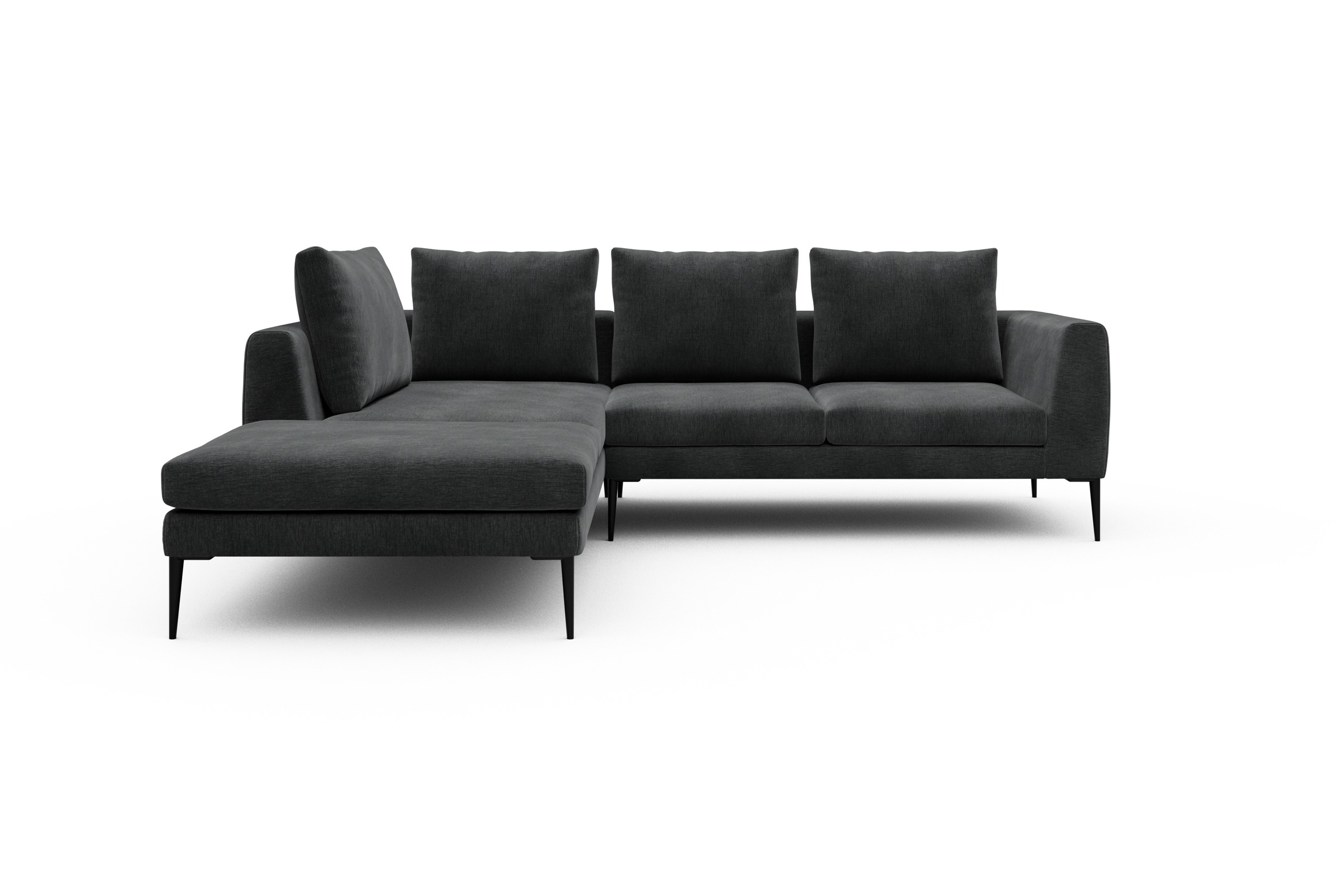 Skandi Home Ecksofa Paul Relax-Ecke links mit 2-Sitzer Smooth-Deep-Warm-Grey moebelfaktor