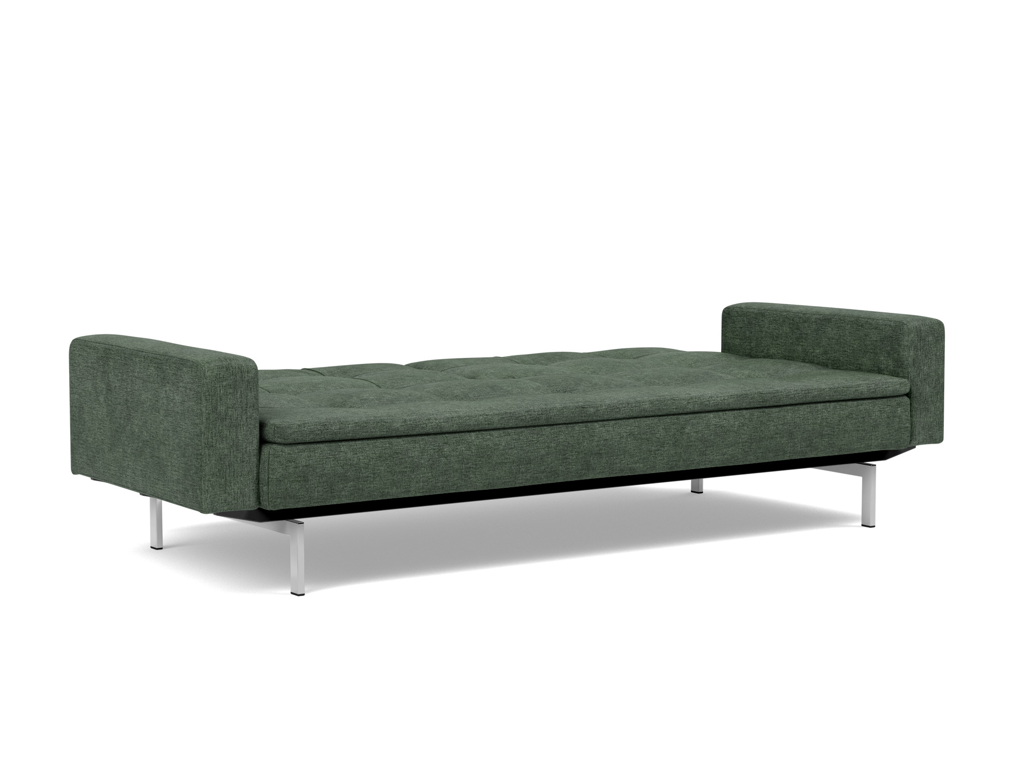 Schlafsofa Dublexo mit Armlehnen Flachgewebe Avella 281-Pine-Green Beine Chrom