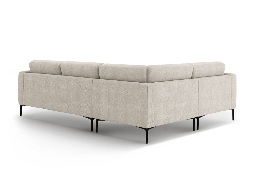 Cosmopolitan Design Ecksofa Lazio 4-Sitzer Strukturierter Stoff Sorella Beige Links
