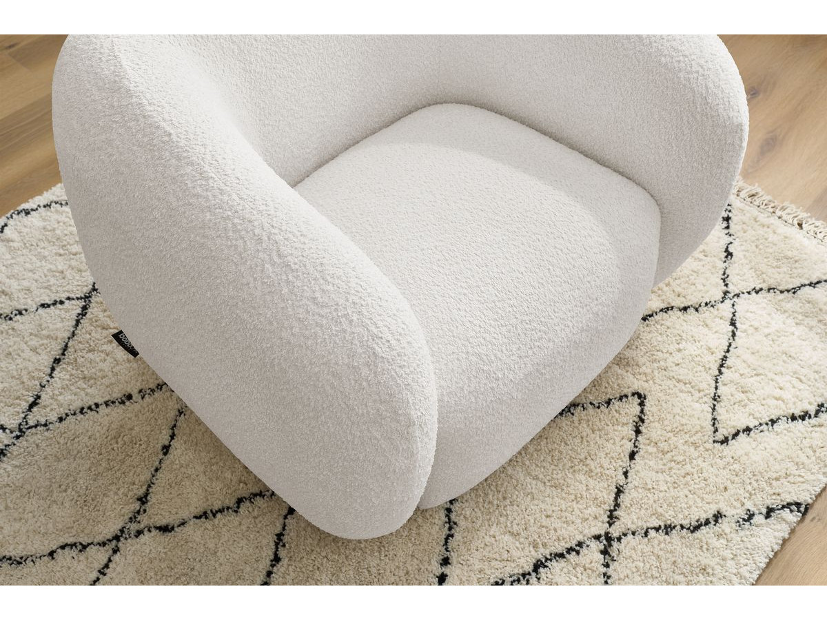 Bobochic Celine Sessel Bouclé-Stoff Weiß