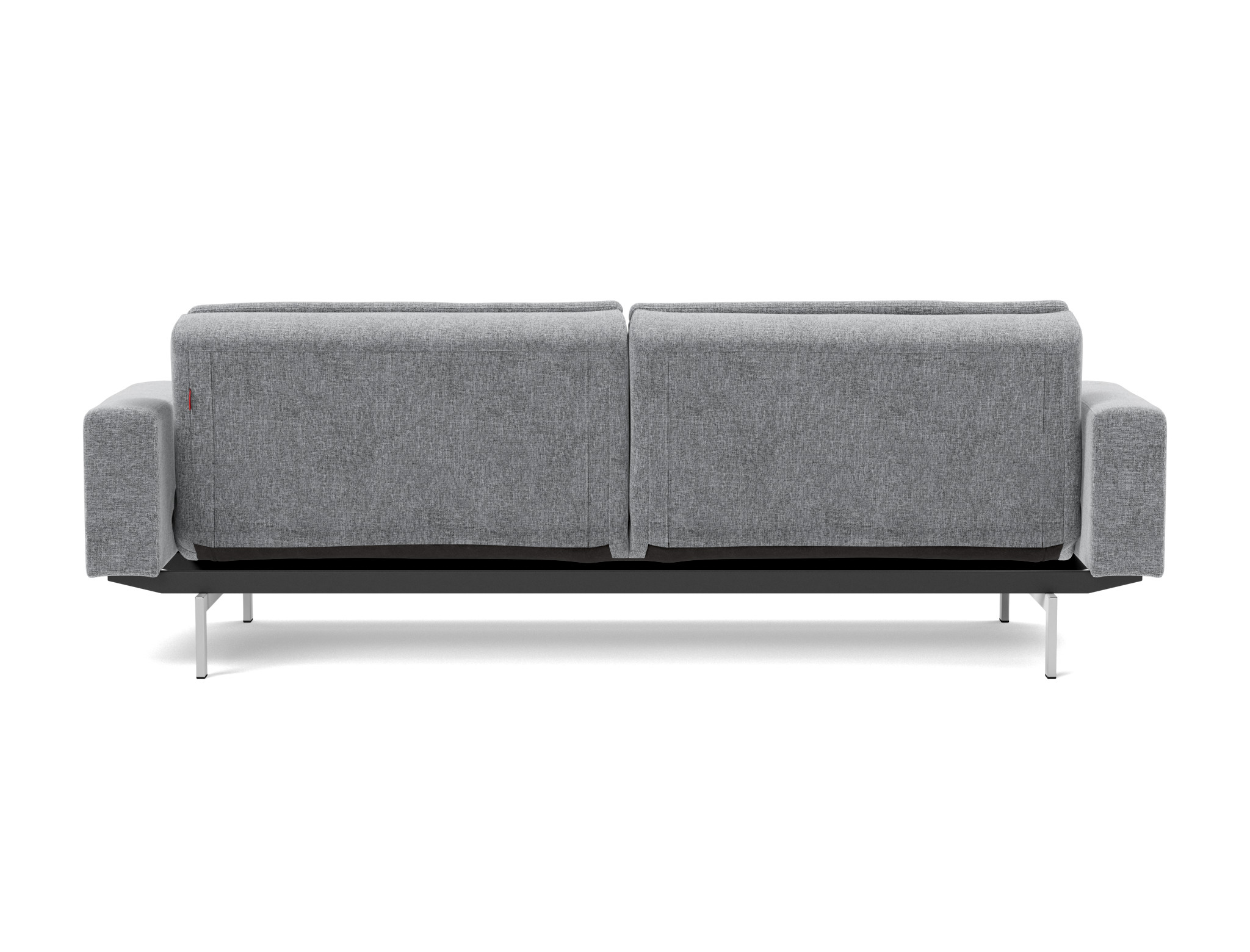 Schlafsofa Dublexo mit Armlehnen Strukturierter Stoff Twist 565-Granite Beine Chrom