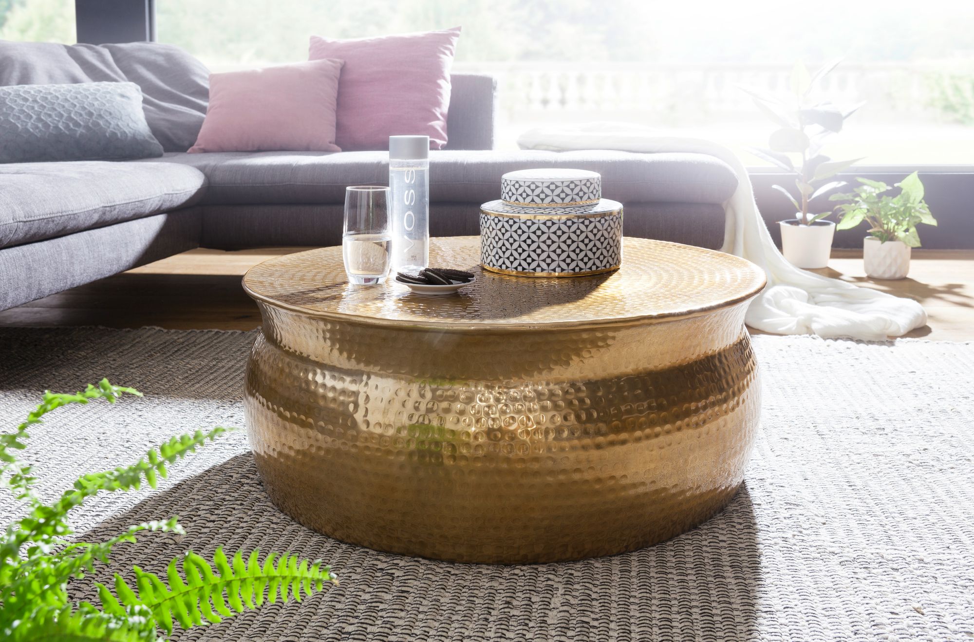 Couchtisch Rorvik Aluminium Gold Ø 75 × H 31 cm