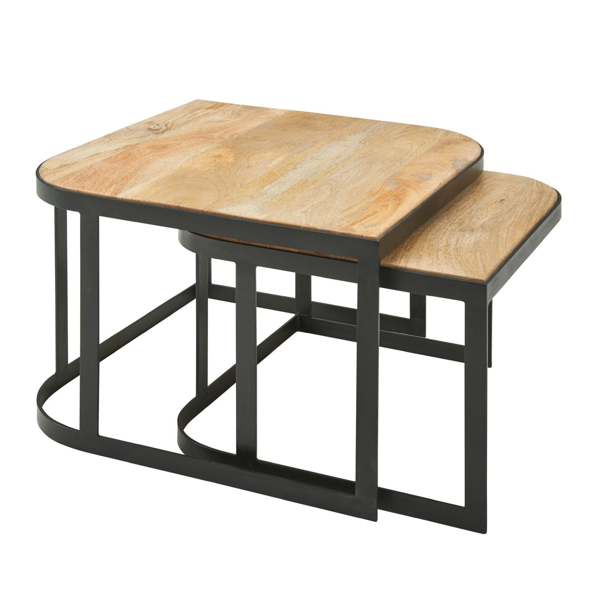 Satztisch 2er-Set Signabour Mango Massivholz Braun 60 × 60 × 40 cm