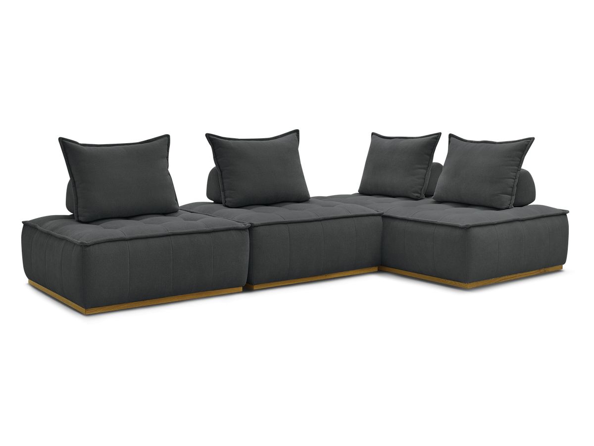Bobochic Elisa Ecksofa Strukturstoff Dunkelgrau