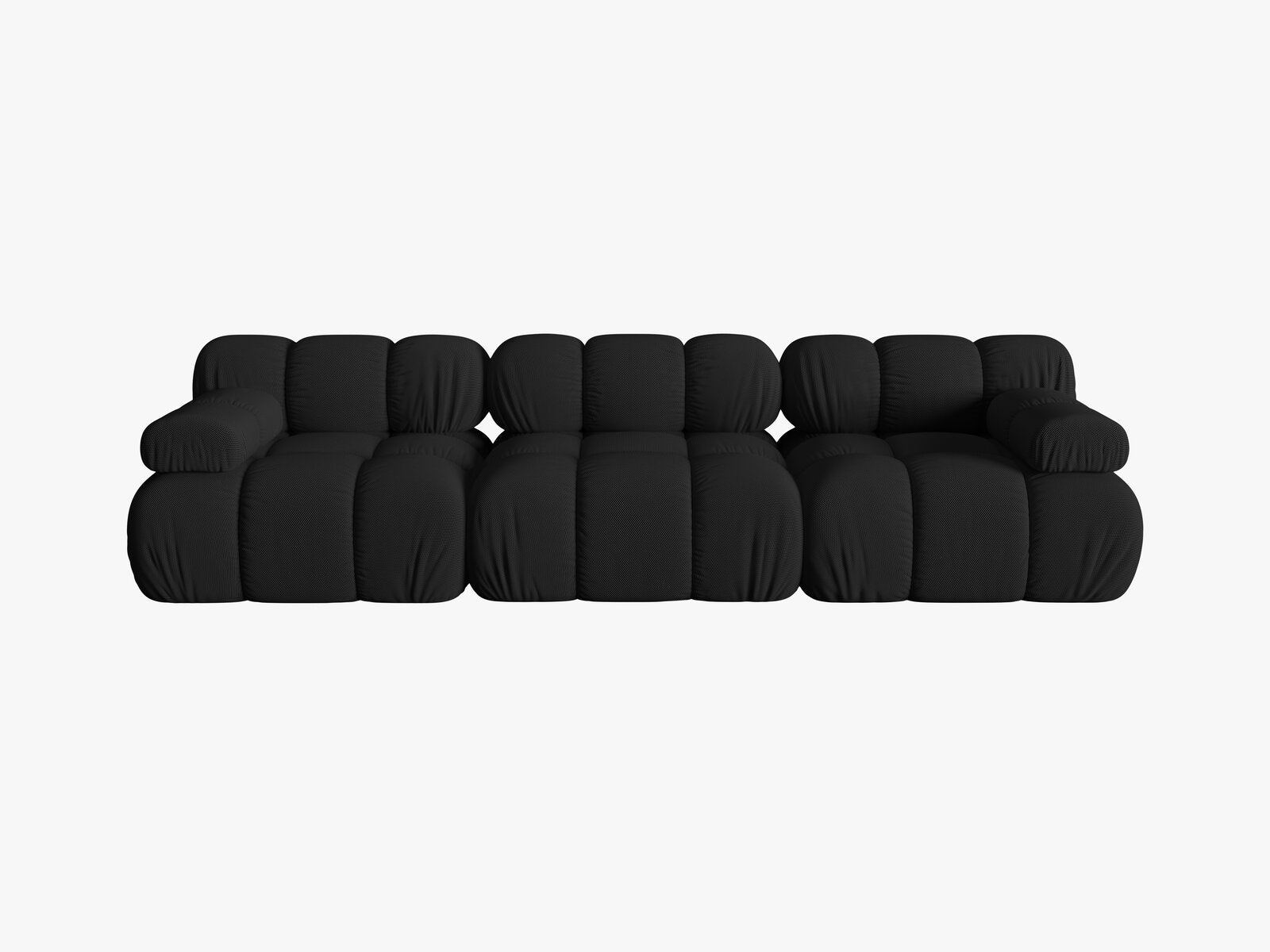 Micadoni Modulares Sofa Bellis 3-Sitzer 3D-Stoff Sonic Schwarz