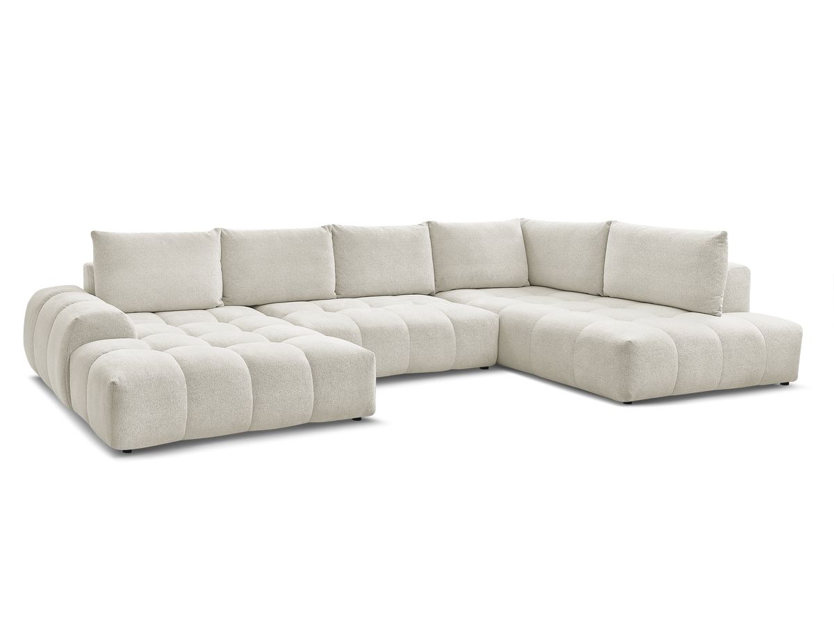 Bobochic Everest Wohnlandschaft, 6 Kissen Melange-Stoff Weiß Ecke links