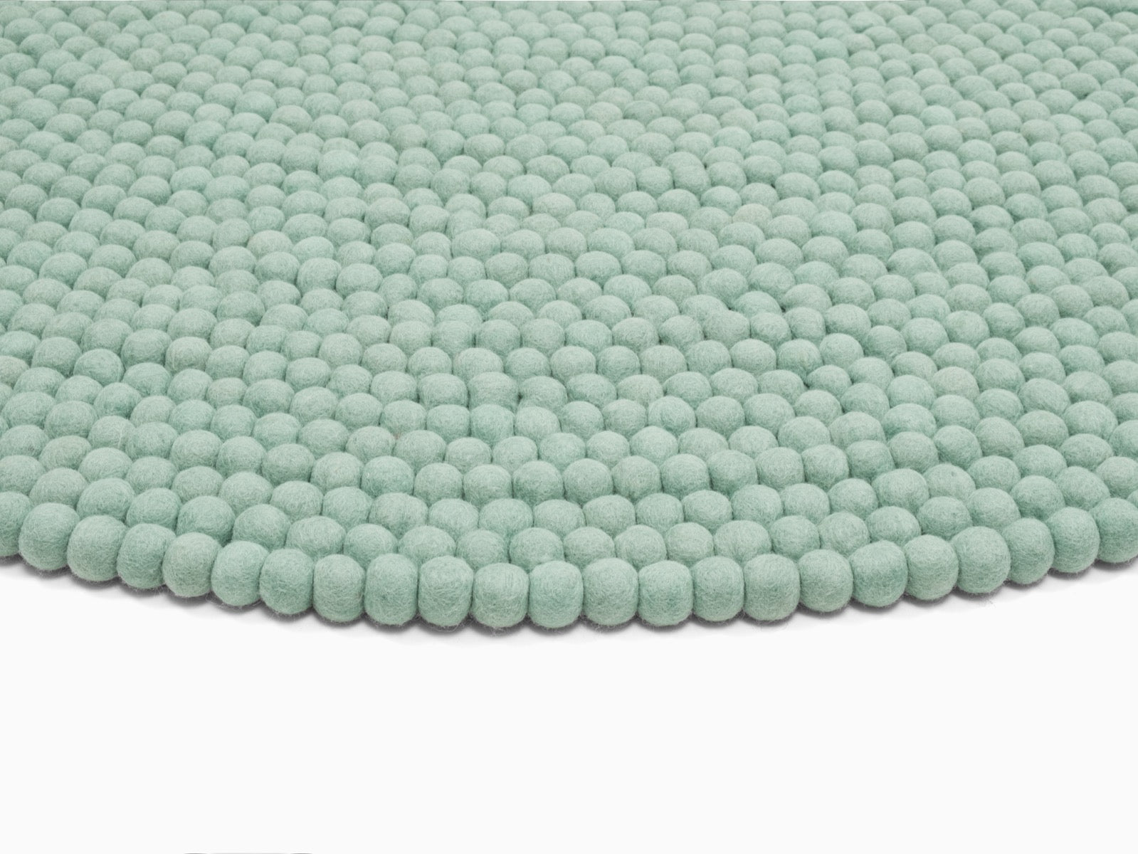 myfelt Fine Filzkugelteppich Türkis rund Ø 50 cm