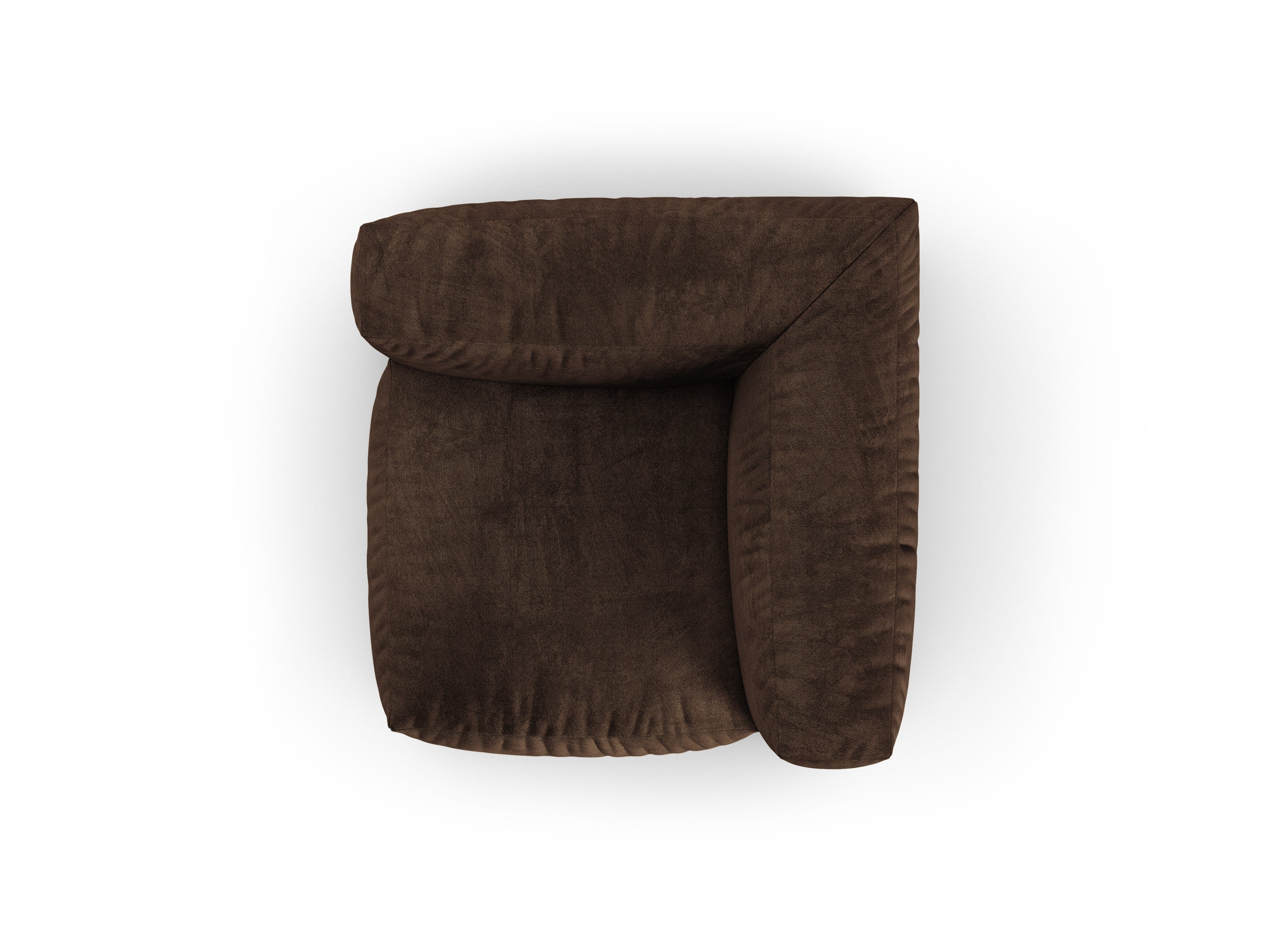 Micadoni symmetrisches Eckmodul Martina 1-Sitzer 90cm Sitztiefe Samt Vogue Schokolade