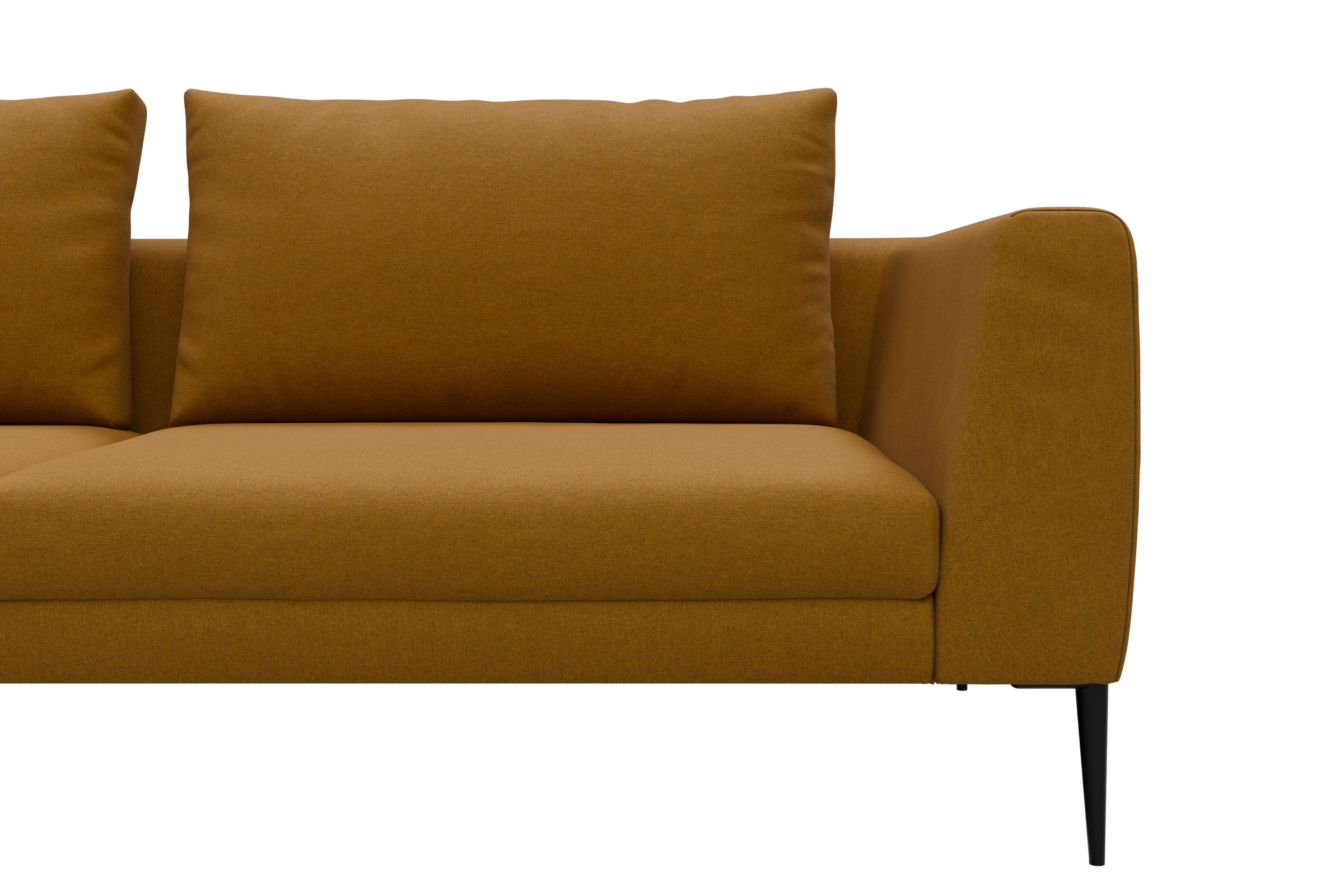 Ecksofa Paul Relax-Ecke rechts mit 2-Sitzer Satya-Ocre