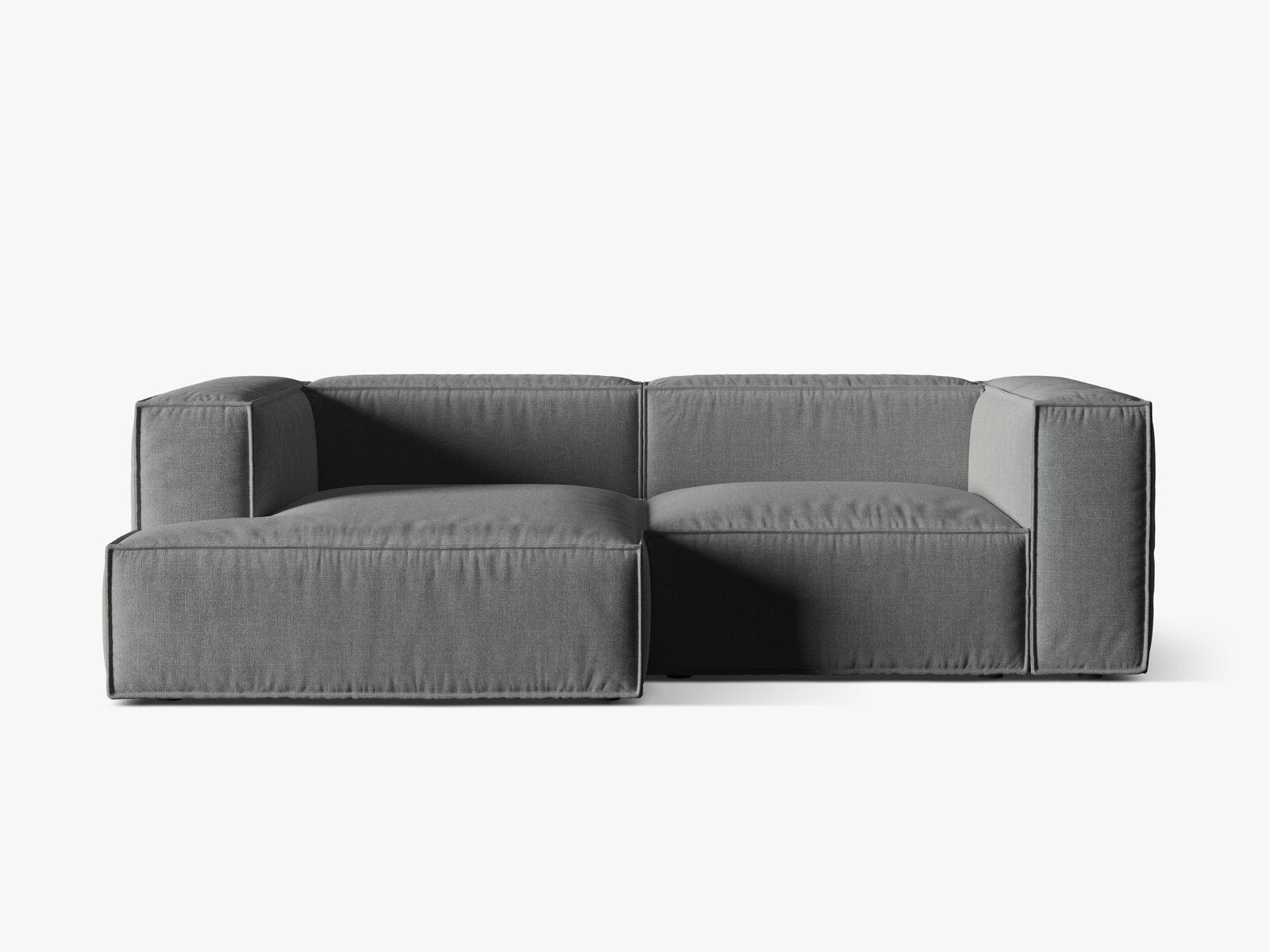 Micadoni Ecksofa Nuria 3-Sitzer Links Strukturierter Stoff Grau