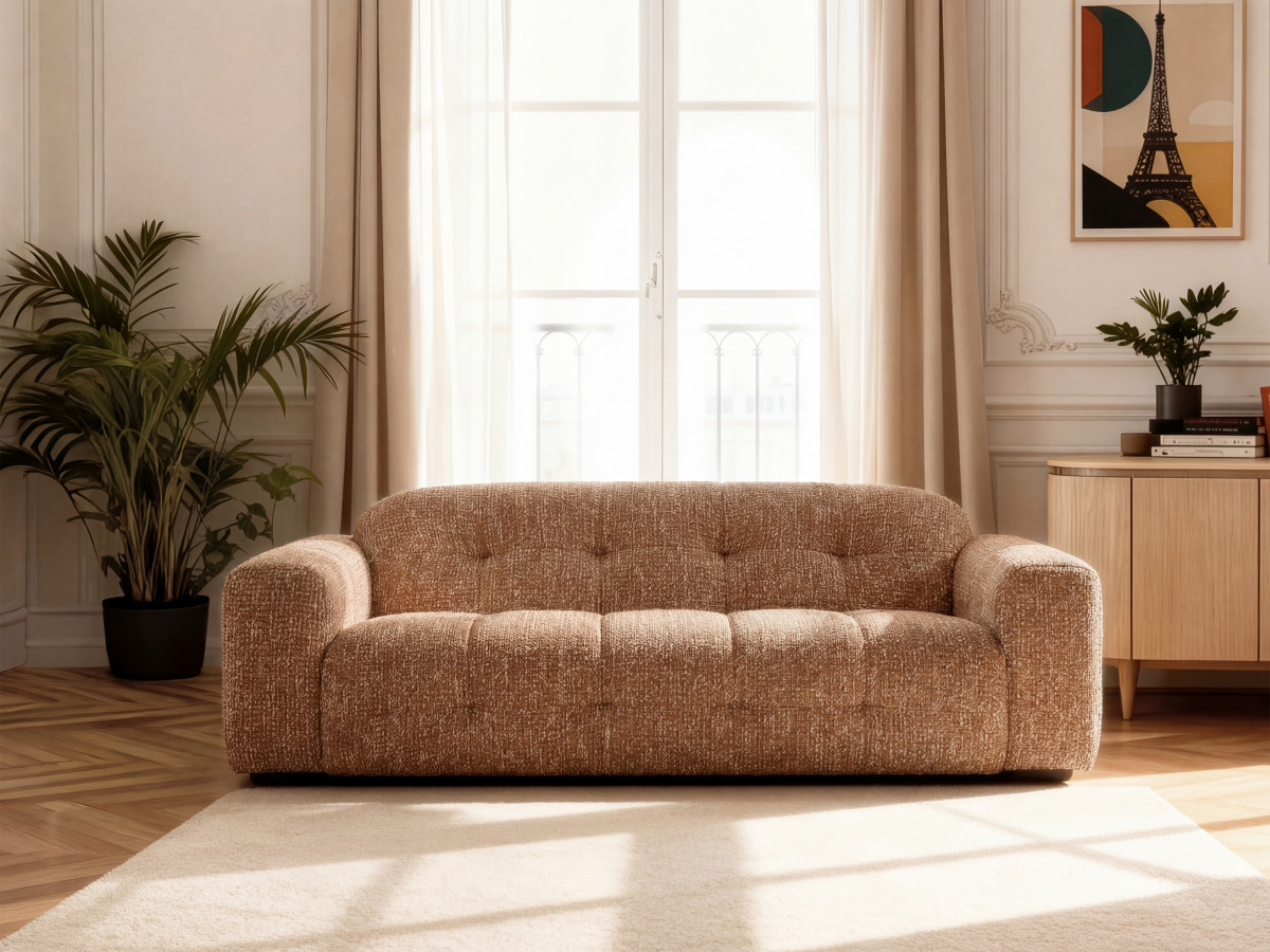 Bobochic Laura Sofa 3-Sitzer Melange-Stoff Orange