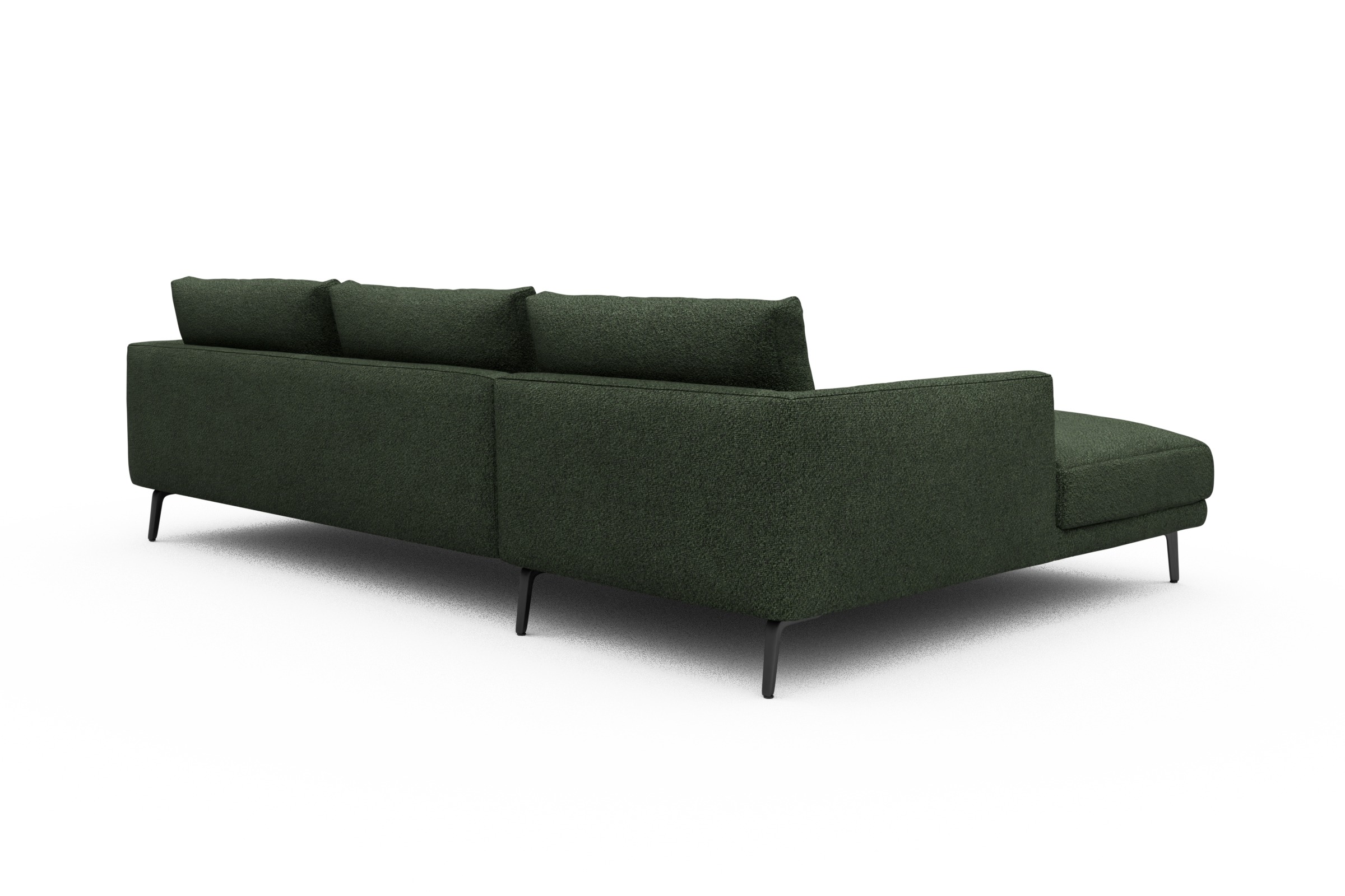 Ecksofa Karl Chaiselongue links mit 2,5-Sitzer Vanora-Deep-Green