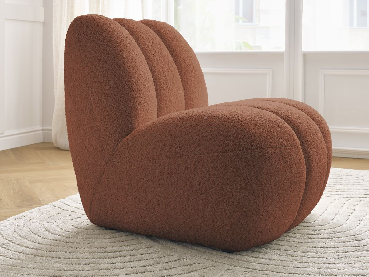 Bobochic Janissaire Sessel 81 × 90 cm Bouclé-Stoff Orange