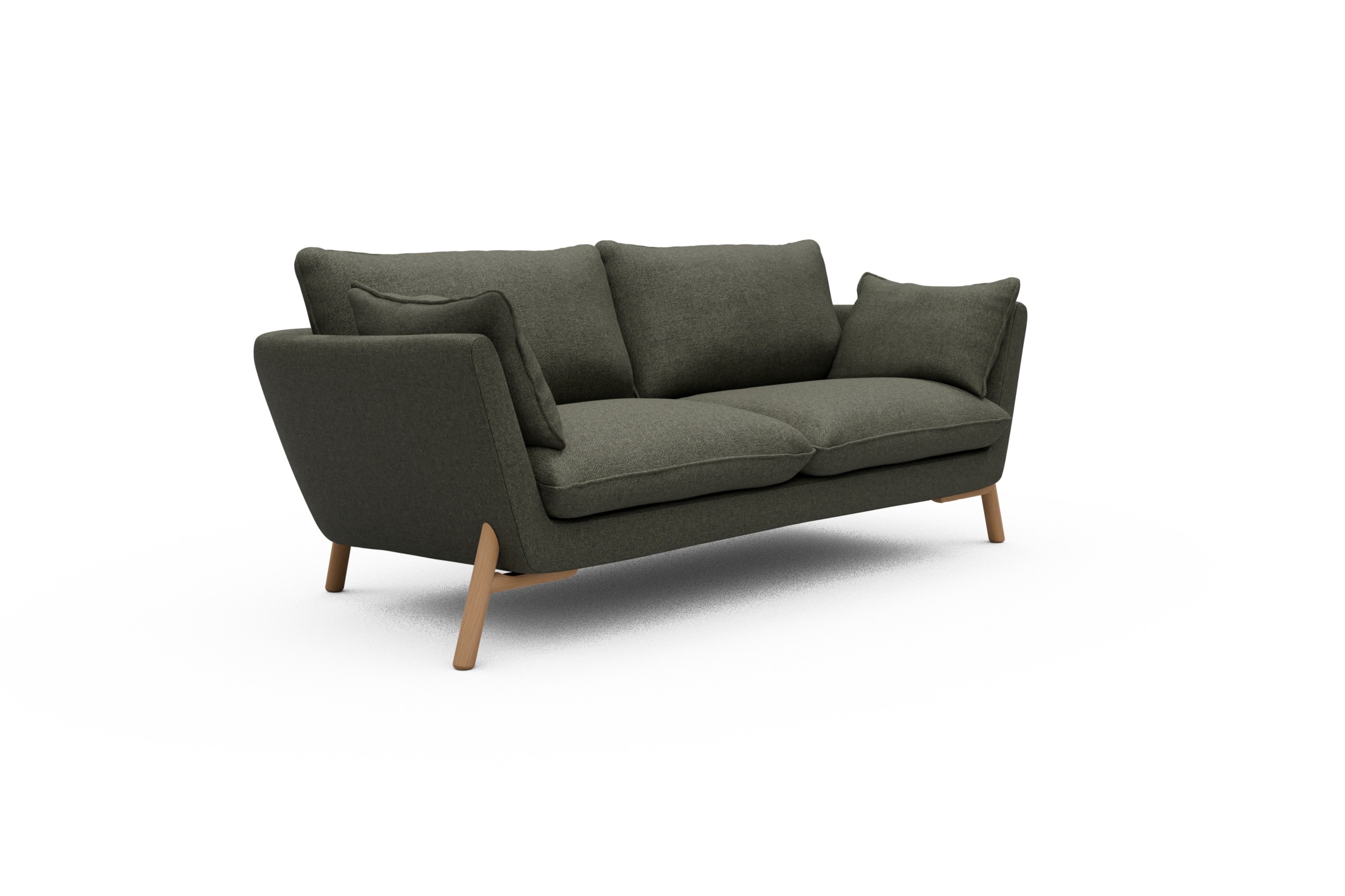 Sofa Emil 2-Sitzer Beinfarbe Eiche Natur Sama-Winter-Moss