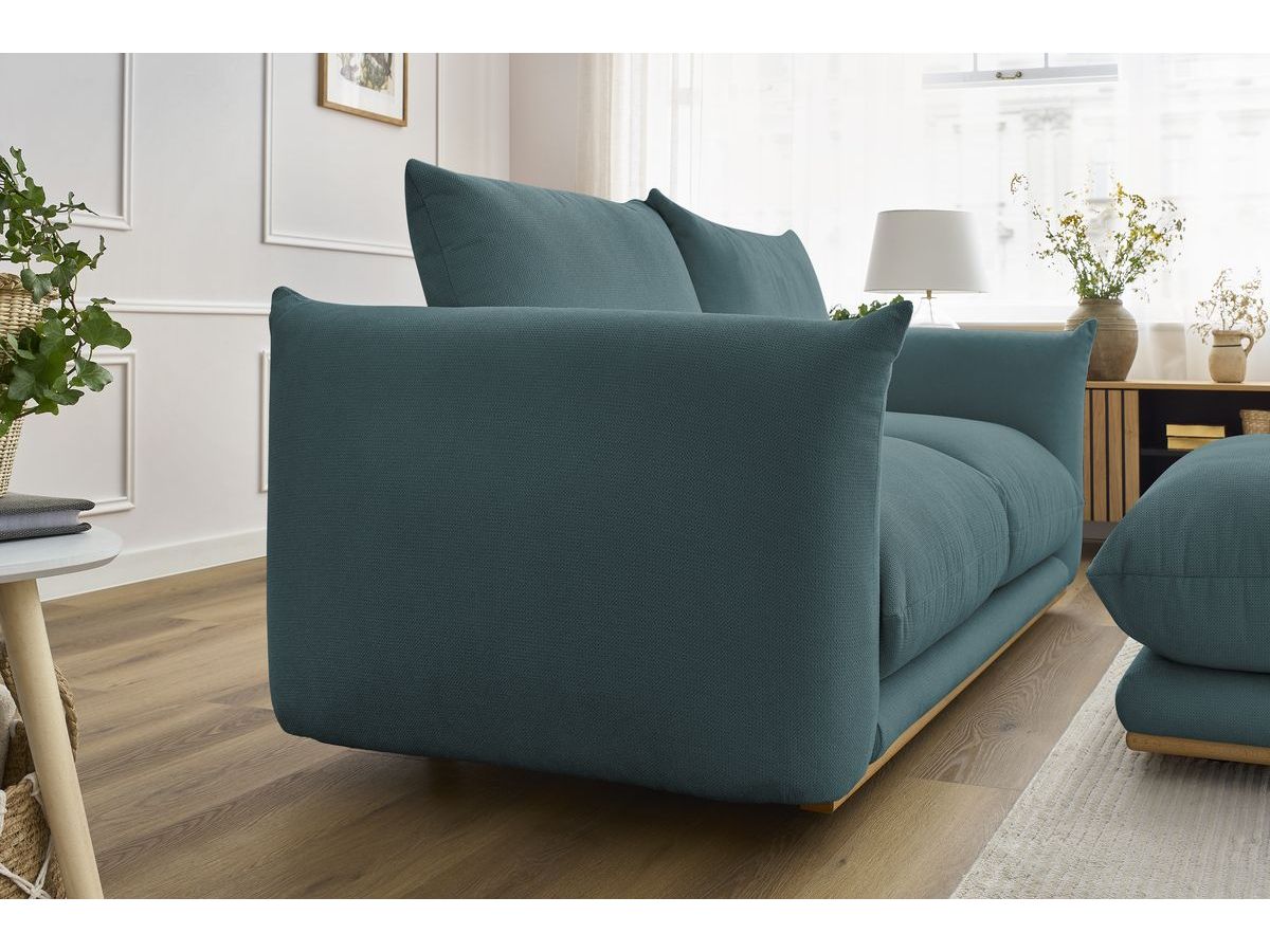 Bobochic Ernest Sofa 3-Sitzer mit Pouf 193 × 106 cm Stoff Dunkelblau