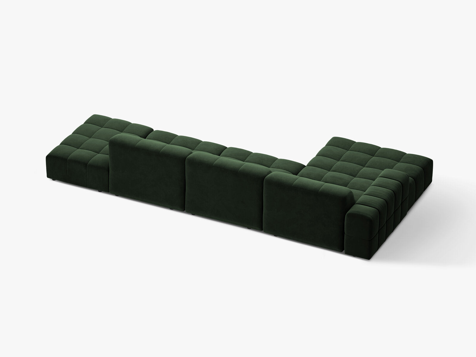 Micadoni Ecksofa Jennifer 5-Sitzer Links Samt Venus Flaschengrün