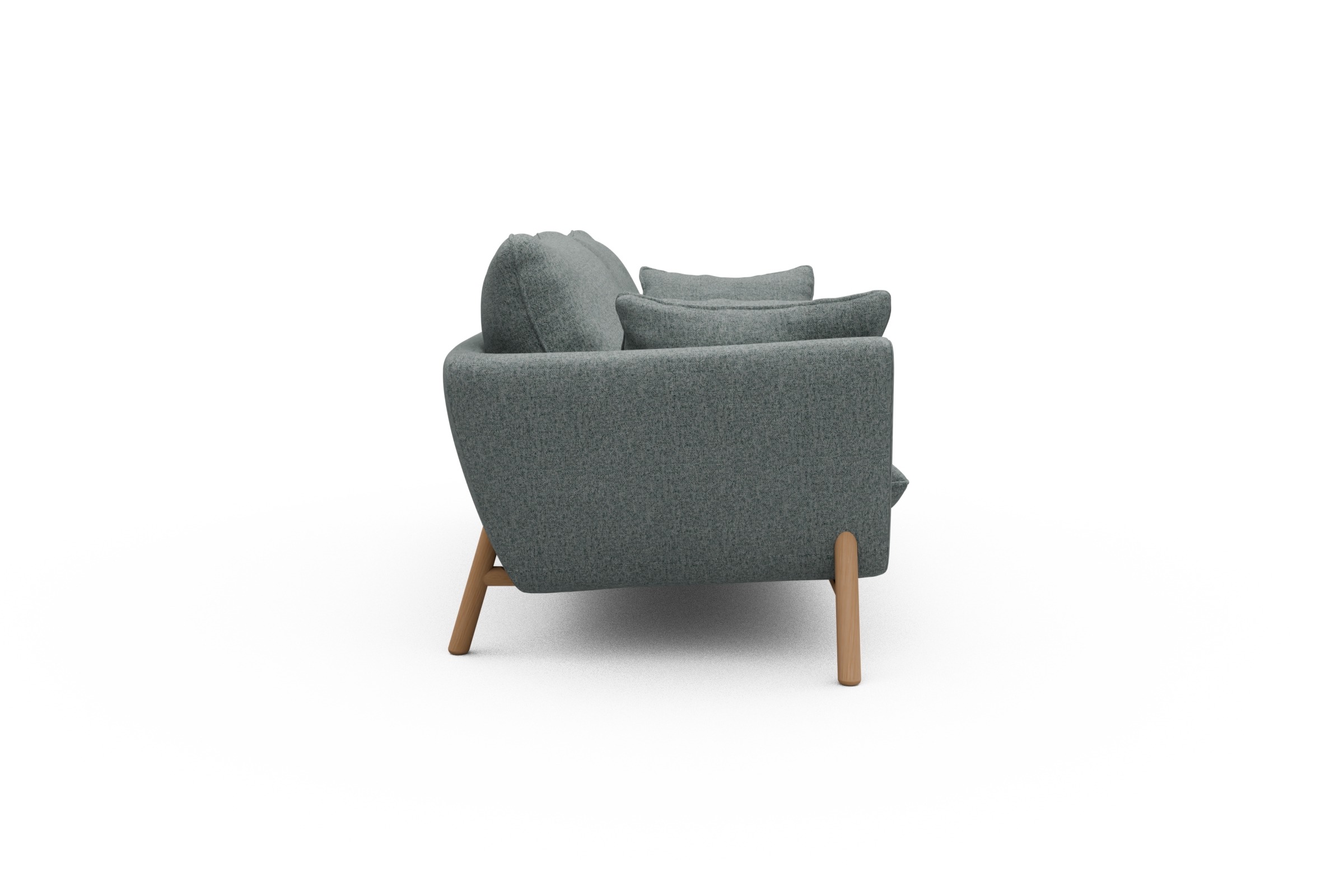 Sofa Emil 3-Sitzer Beinfarbe Eiche Natur Casone-Light-Mixed-Green