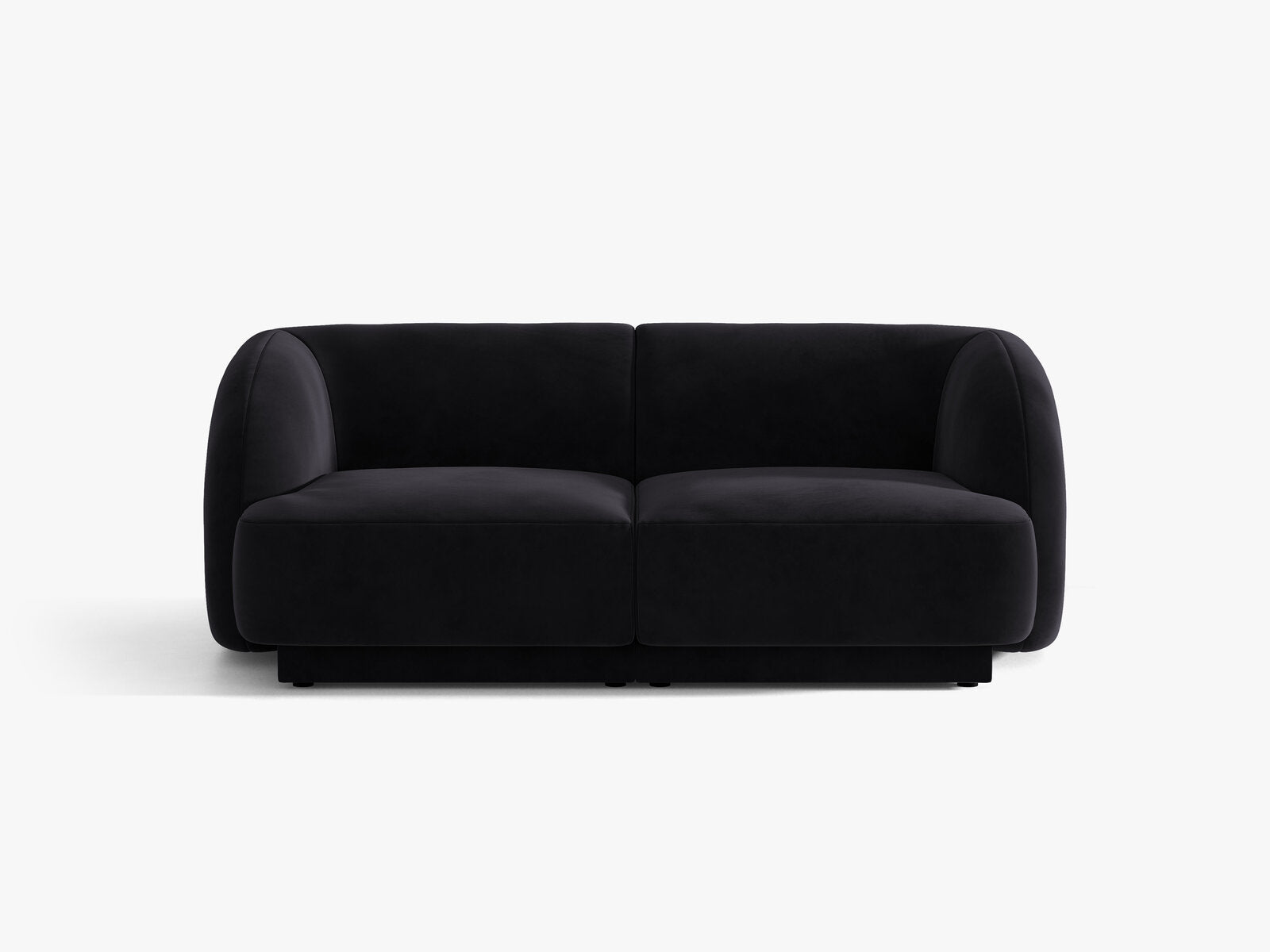 Micadoni Sofa Miley 2-Sitzer Samt Venus Schwarz