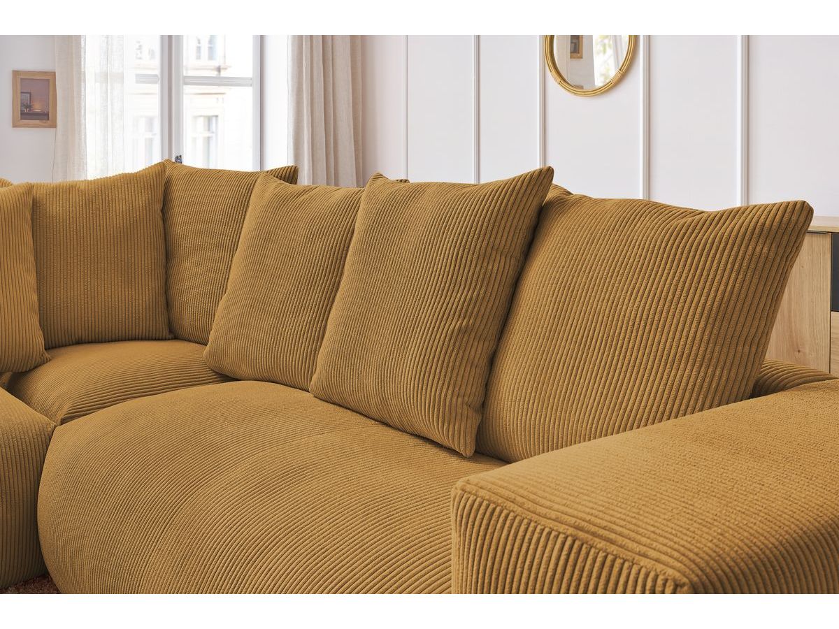 Bobochic Voltaire Ecksofa 268 × 214 cm Cordsamt Gelb Ecke links