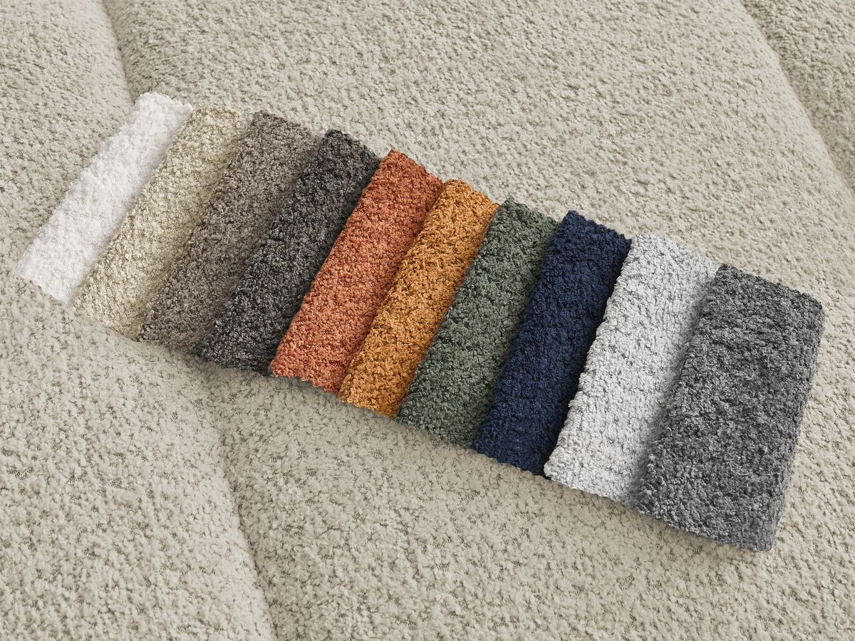 Bobochic Pamira Sofa 5-Sitzer mit Pouf Bouclé-Stoff Beige