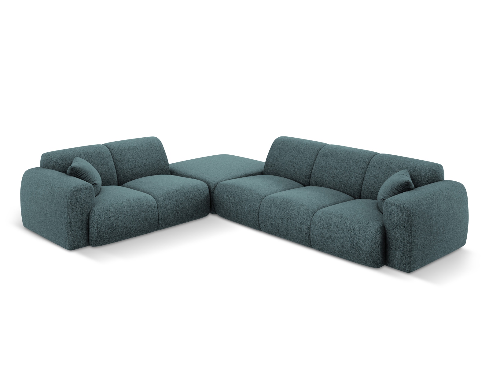 Cosmopolitan Design Ecksofa Nolio 4-Sitzer offen Chenille Haga Petrol Links