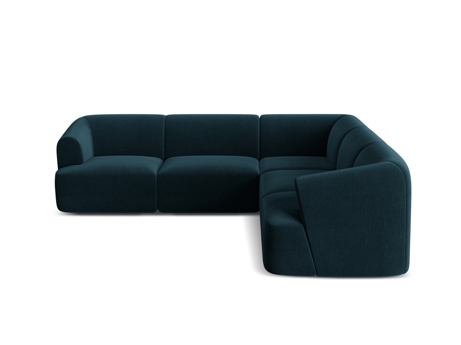 Cosmopolitan Design Symmetrisches Ecksofa Campi 6-Sitzer Samt Vogue Tiefes Petrol