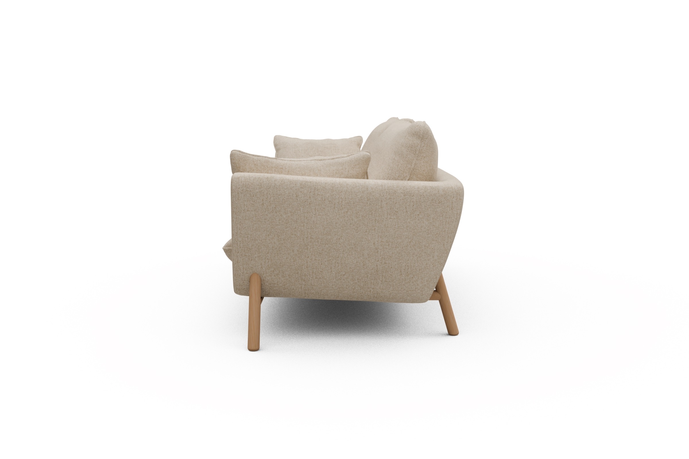 Sofa Emil 3-Sitzer Beinfarbe Eiche Natur Casone-Natural-Beige