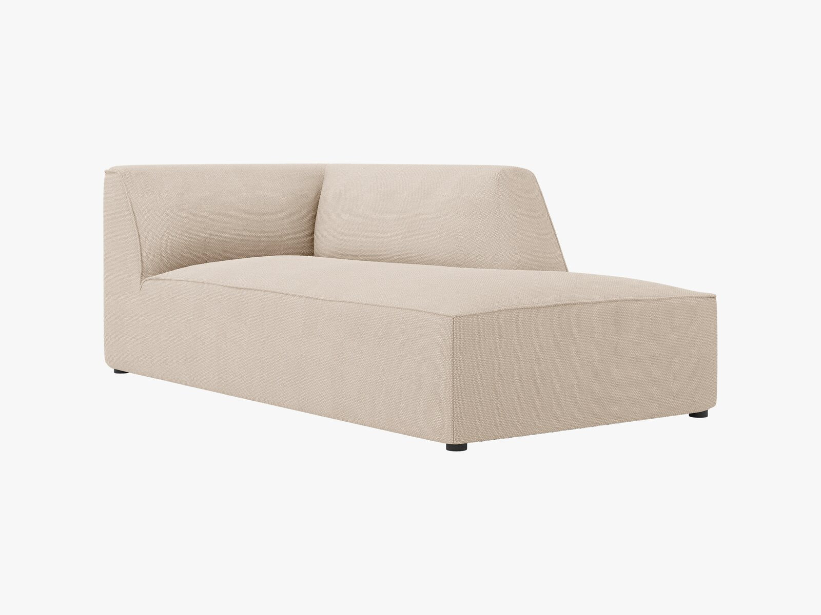 Micadoni Recamiere Ruby 1-Sitzer Rechts Strukturierter Stoff Ottawa Beige