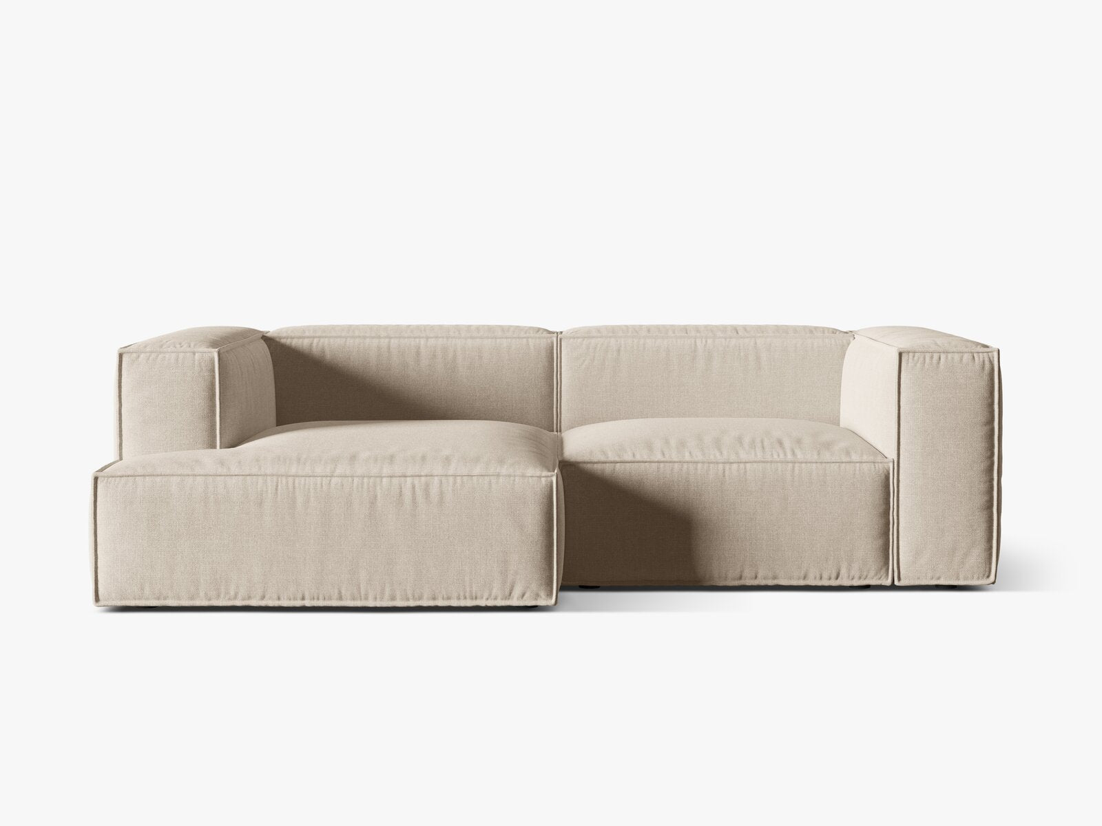 Micadoni Ecksofa Nuria 3-Sitzer Links Strukturierter Stoff Beige