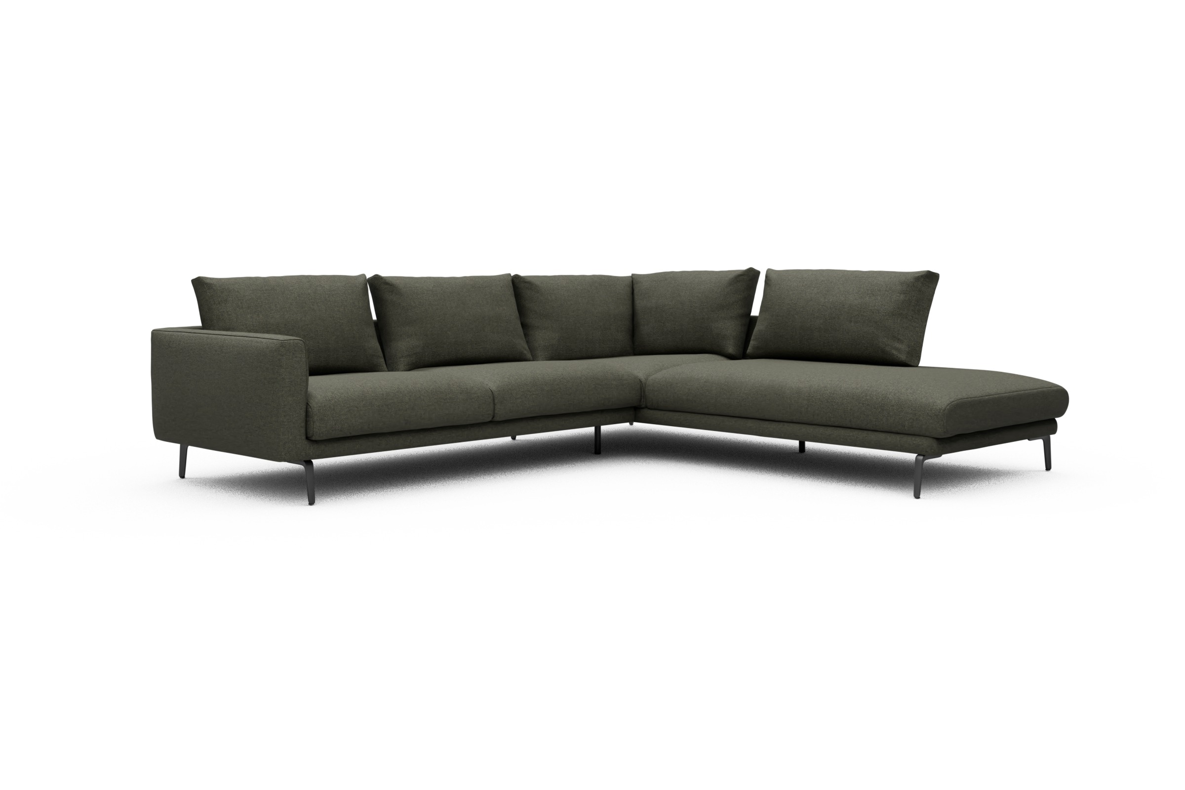 Ecksofa Karl Relax-Ecke rechts mit 2,5-Sitzer Sama-Winter-Moss