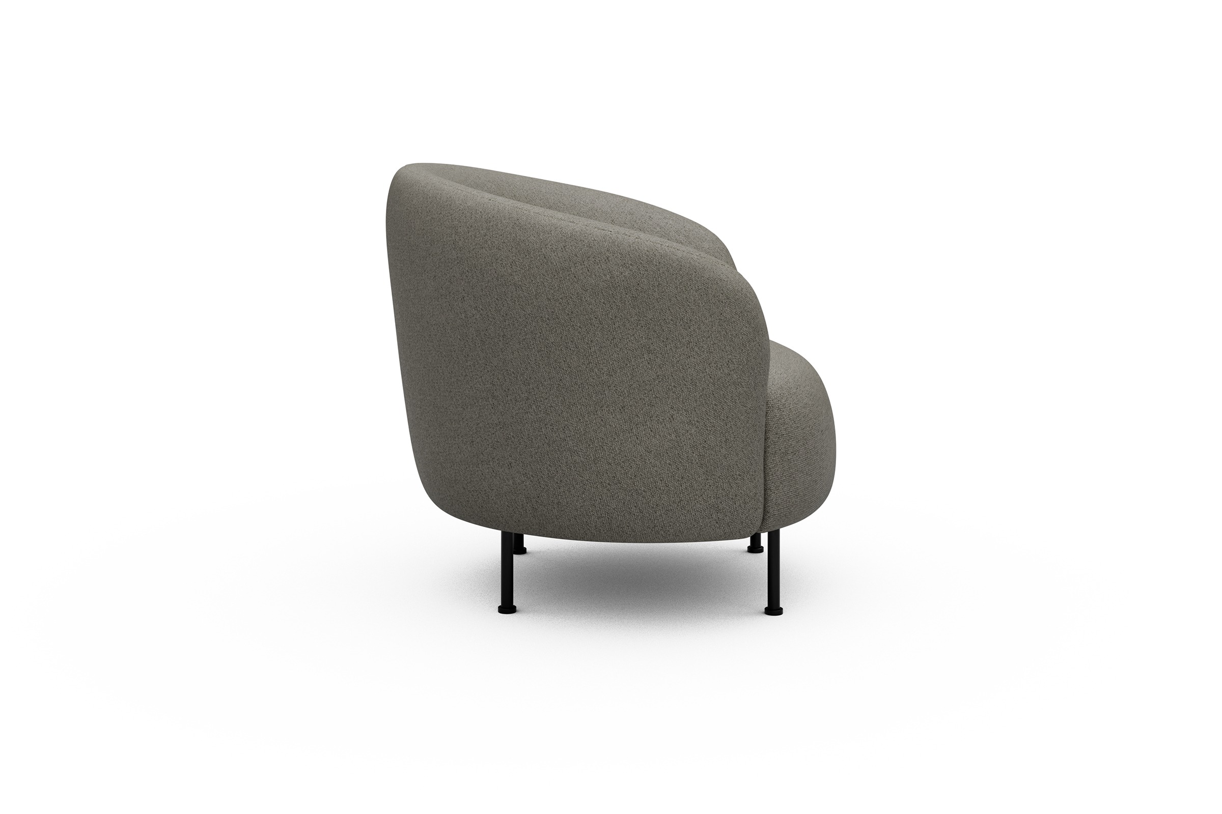 Sessel Ronda Metallbeine Schwarz Denari-Warm-Grey