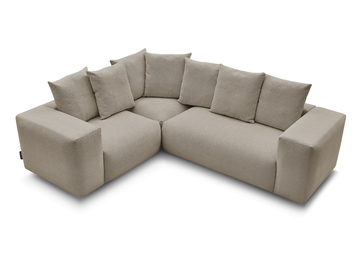 Bobochic Voltaire Ecksofa 268 × 214 cm Melange-Stoff Taupe Ecke links