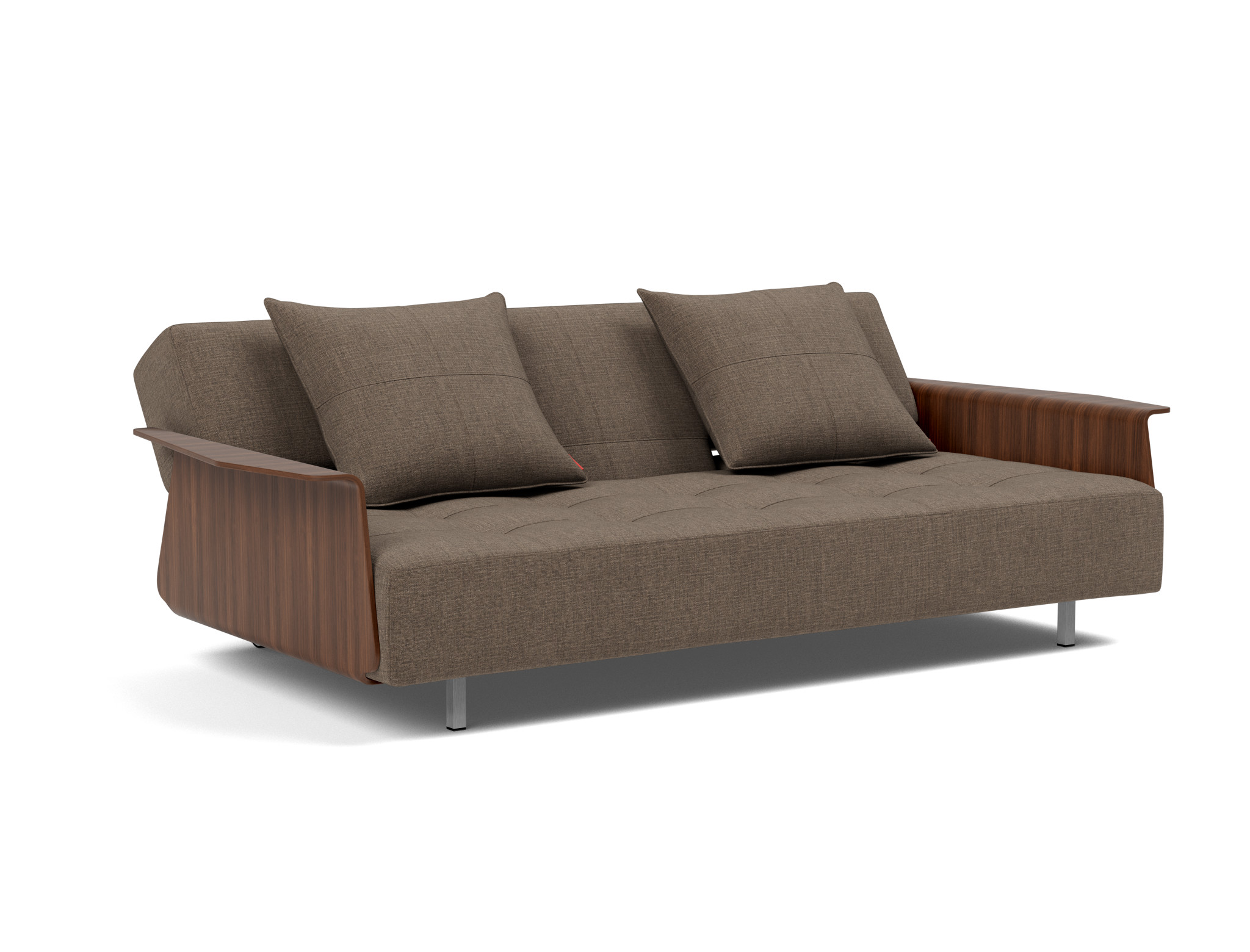 Schlafsofa Long Horn D.E.L. mit Armlehnen Chenille Esina 411-Cedar-Brown