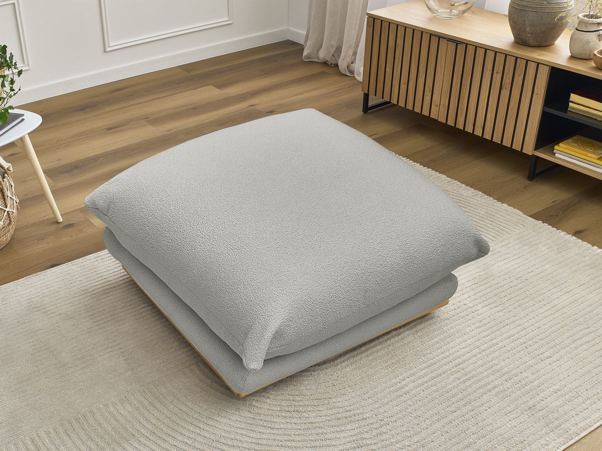 Bobochic Ernest Pouf Bouclé-Stoff Hellgrau