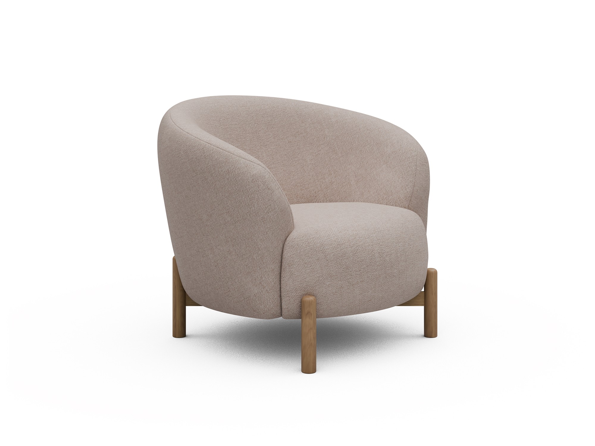 Sessel Ronda Holzbeine Eiche Natur Strukturierter Stoff Weda 300-Weda-Sand