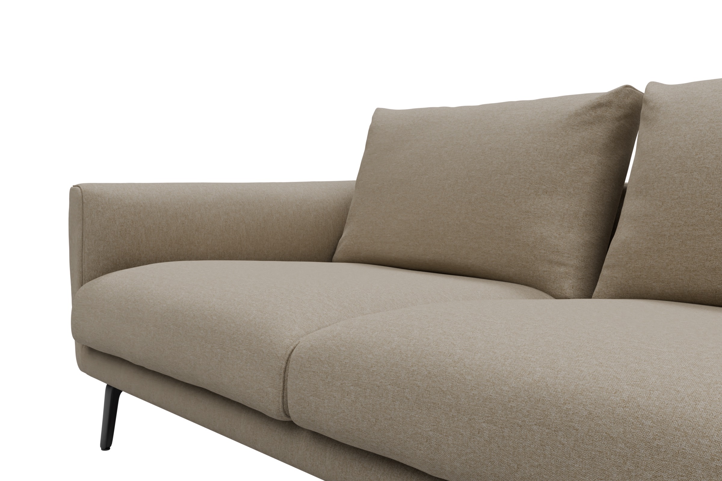 Ecksofa Karl Chaiselongue rechts mit 2,5-Sitzer Satya-Natural