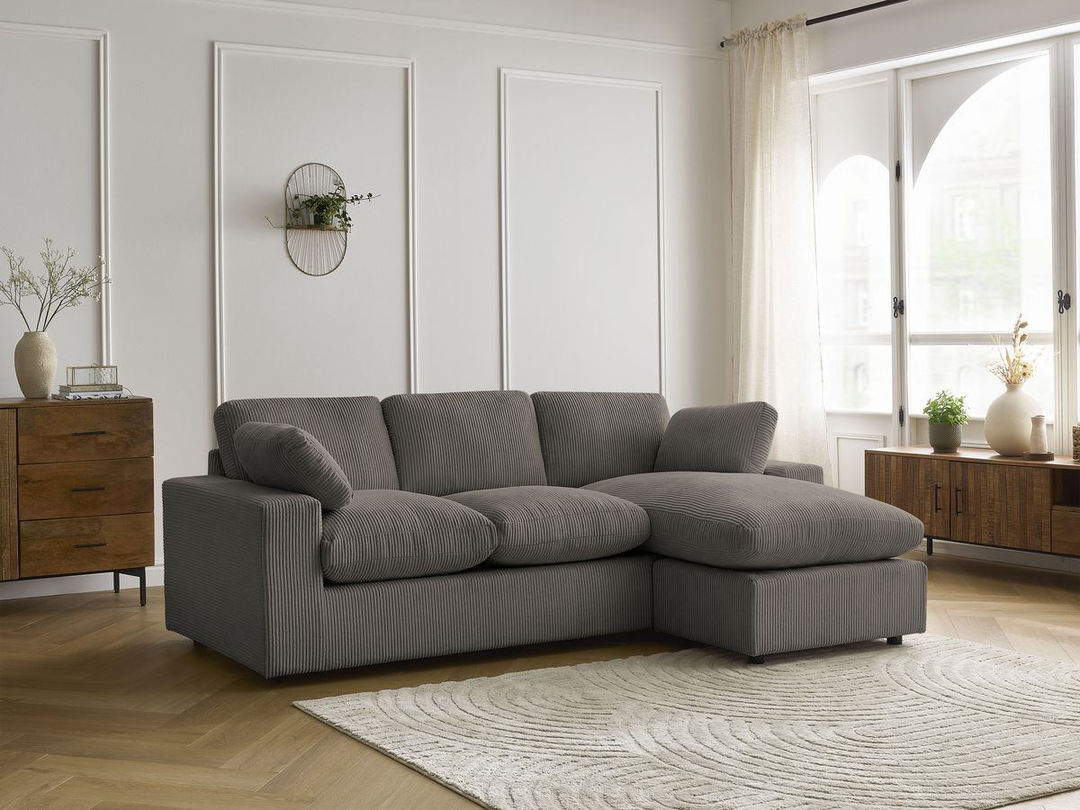 Bobochic Belair Ecksofa 220 × 139 cm Cordsamt Taupe